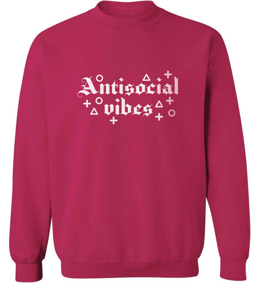Antisocial vibes adult's unisex pink sweater 2XL