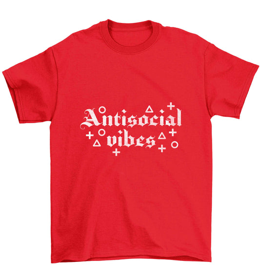 Antisocial vibes Children's red Tshirt 12-13 Years
