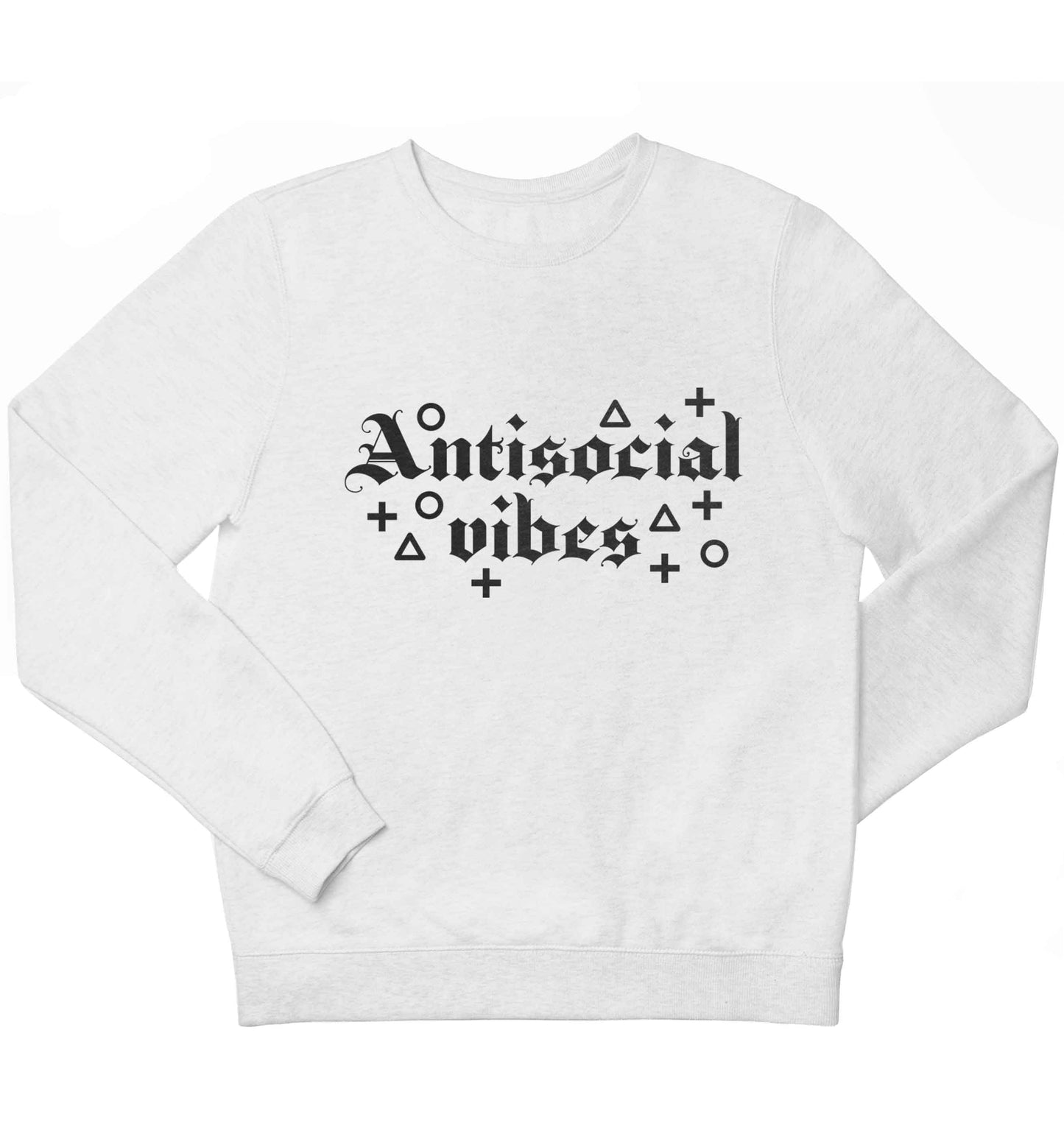 Antisocial vibes children's white sweater 12-13 Years