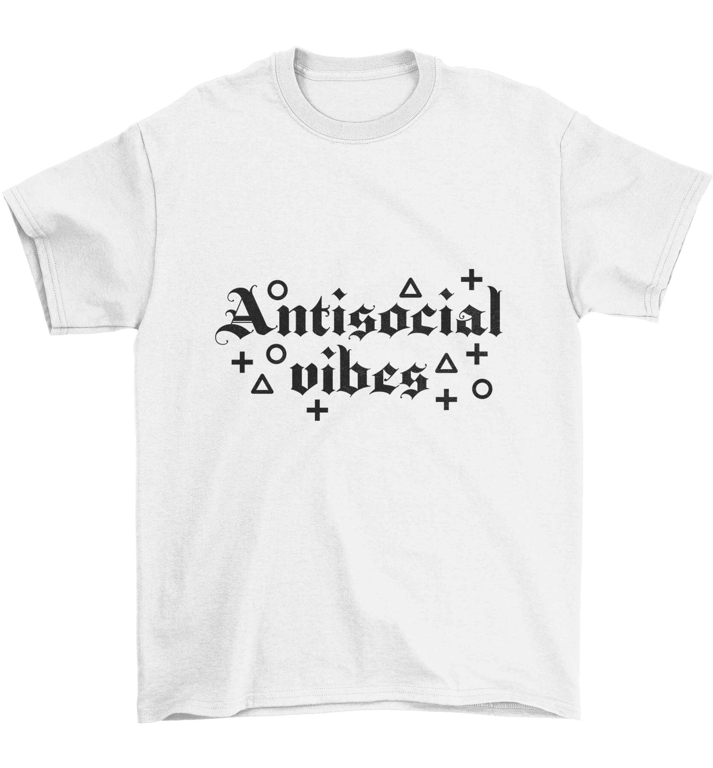 Antisocial vibes Children's white Tshirt 12-13 Years