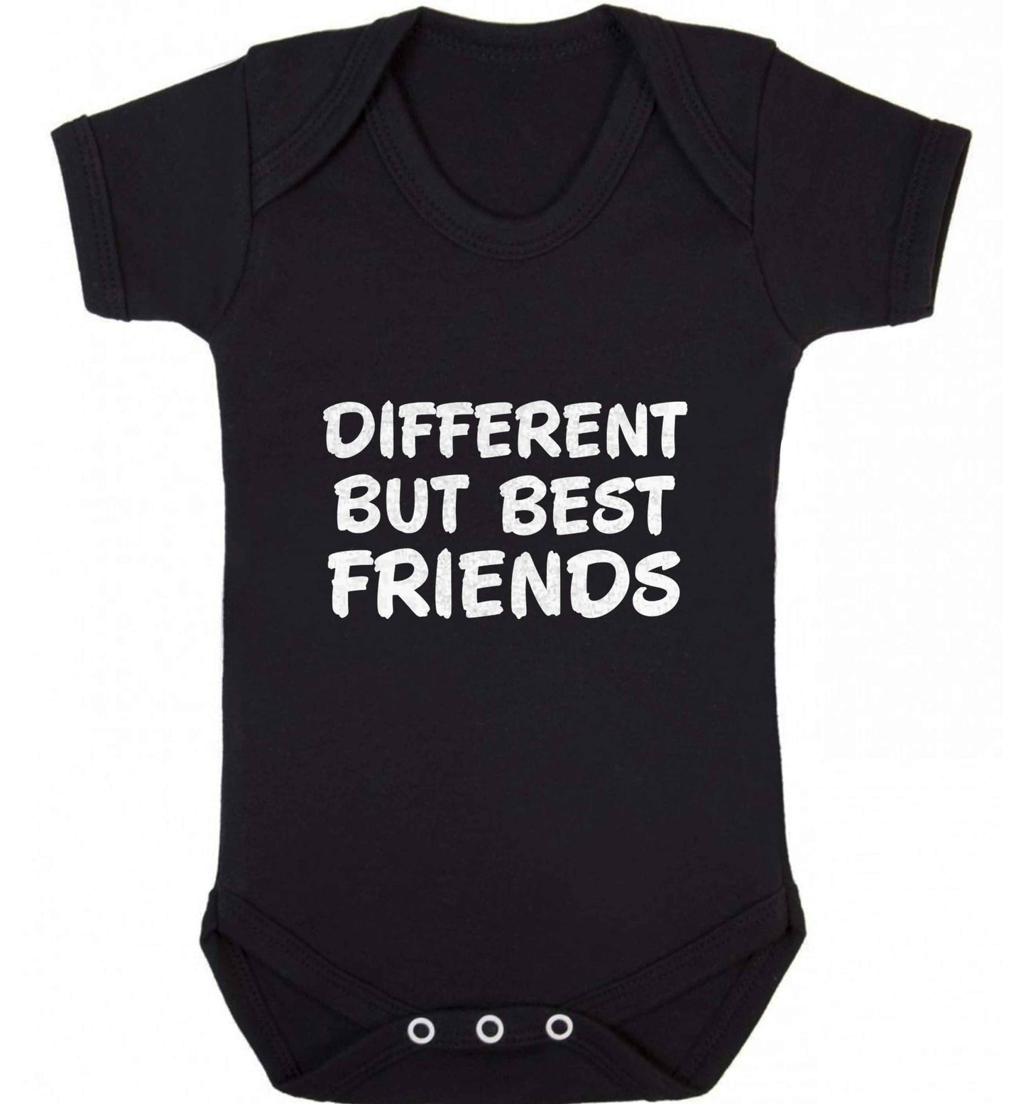 Different but best friends baby vest black 18-24 months