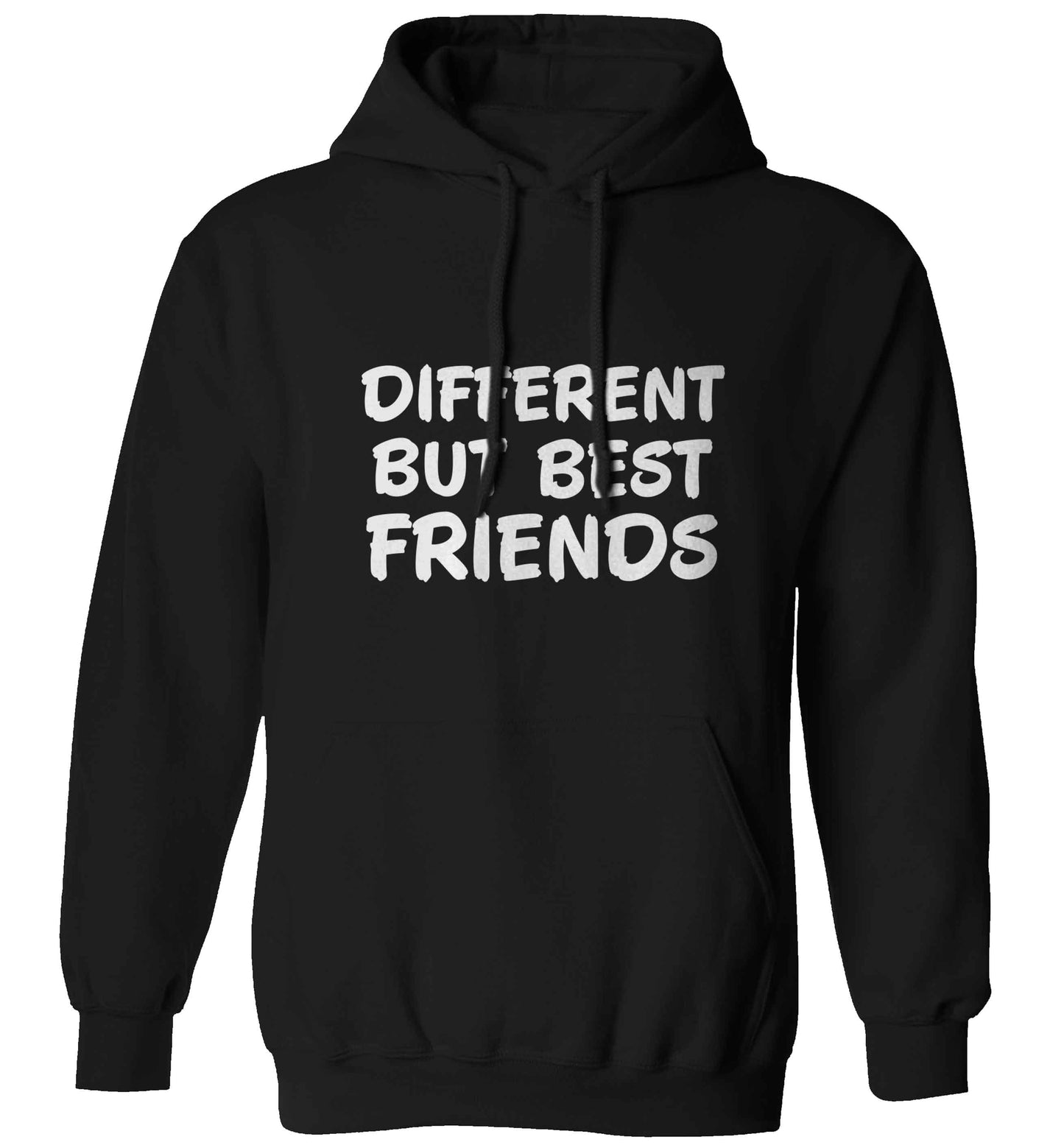 Different but best friends adults unisex black hoodie 2XL