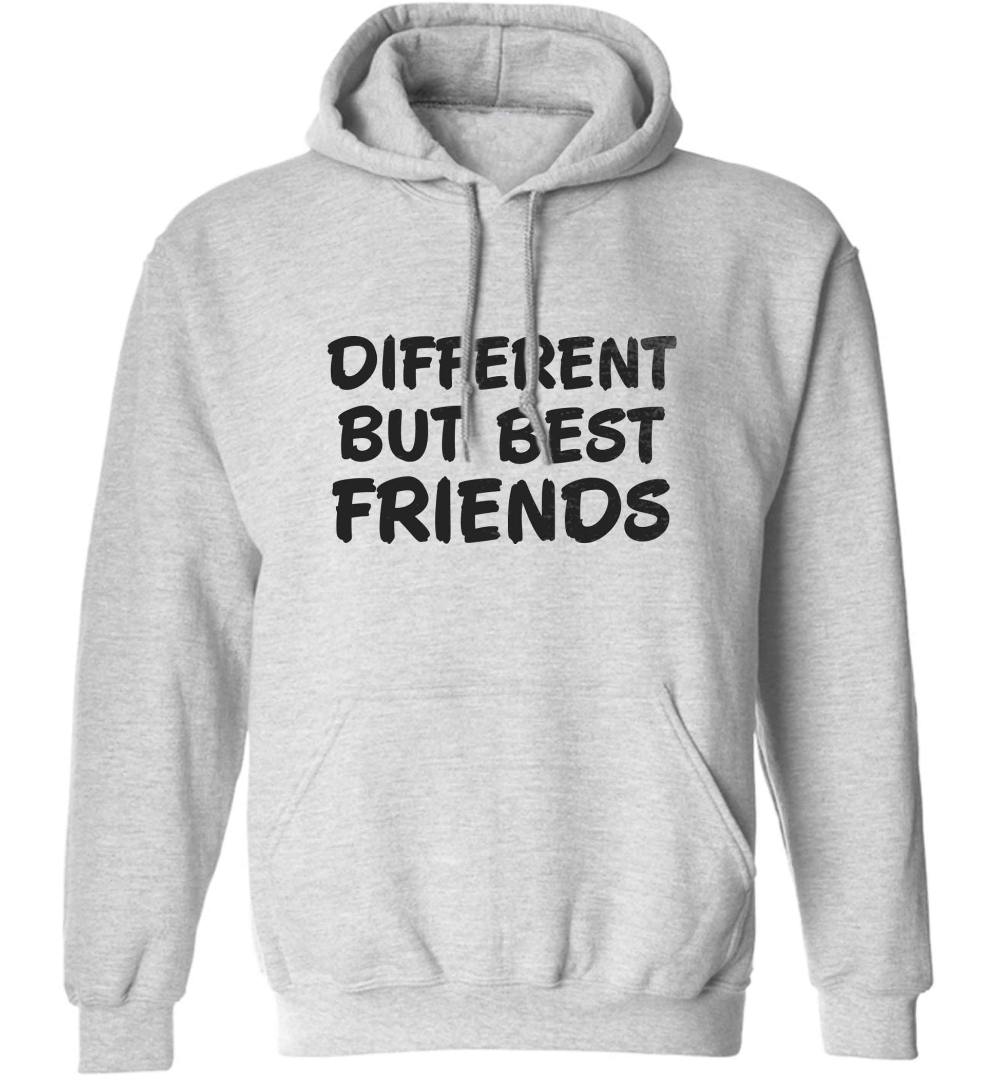 Different but best friends adults unisex grey hoodie 2XL