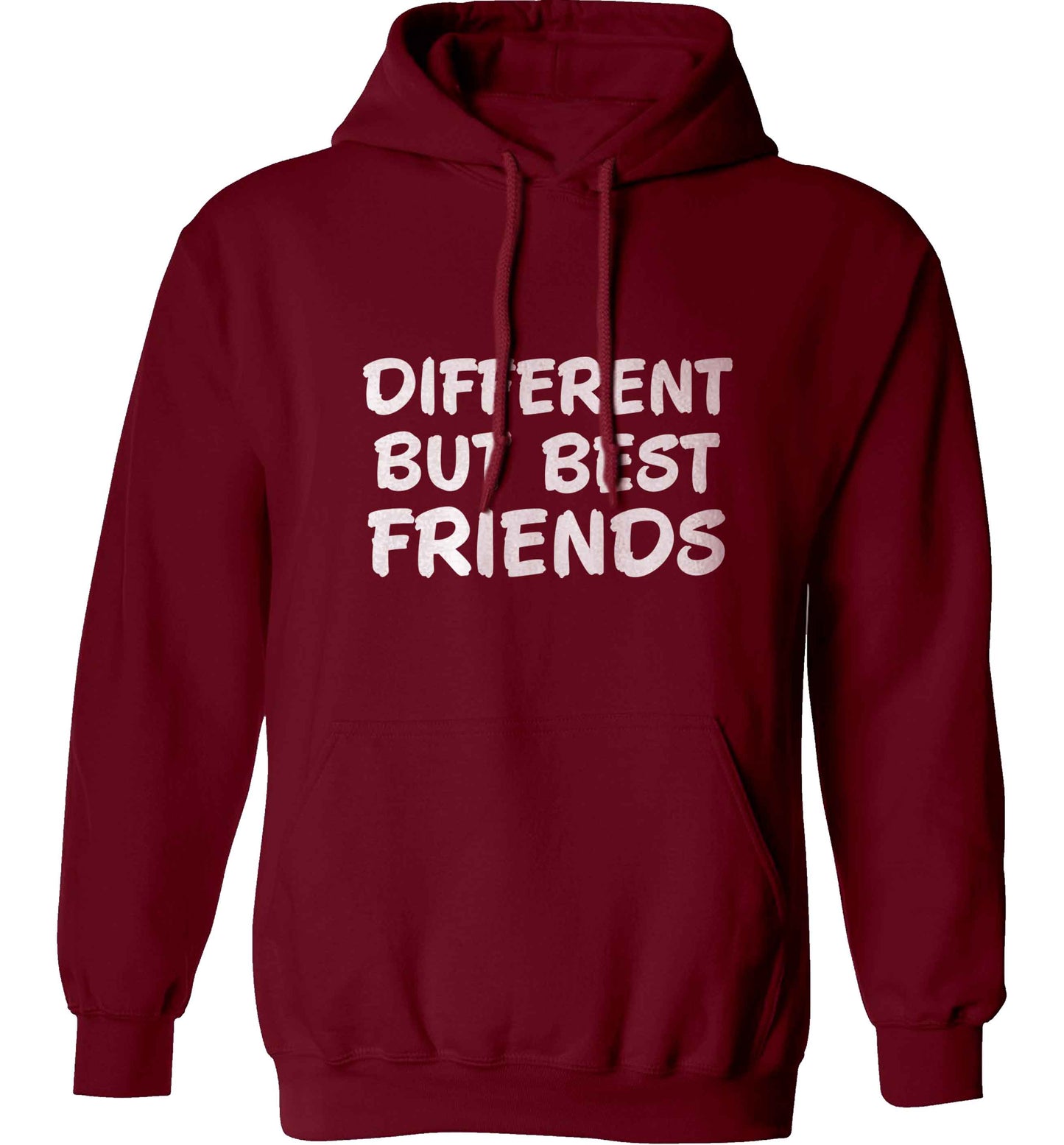Different but best friends adults unisex maroon hoodie 2XL