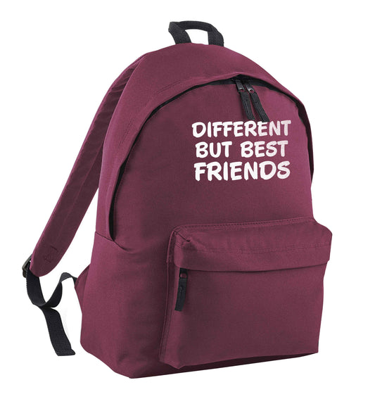 Different but best friends maroon children's backpack