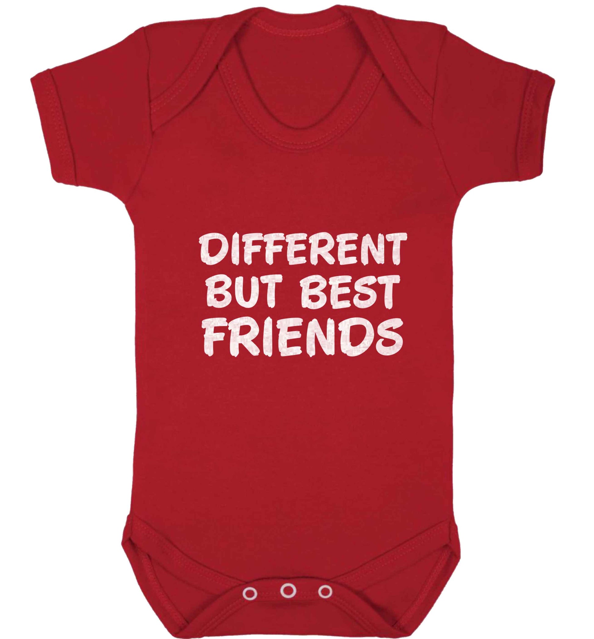 Different but best friends baby vest red 18-24 months