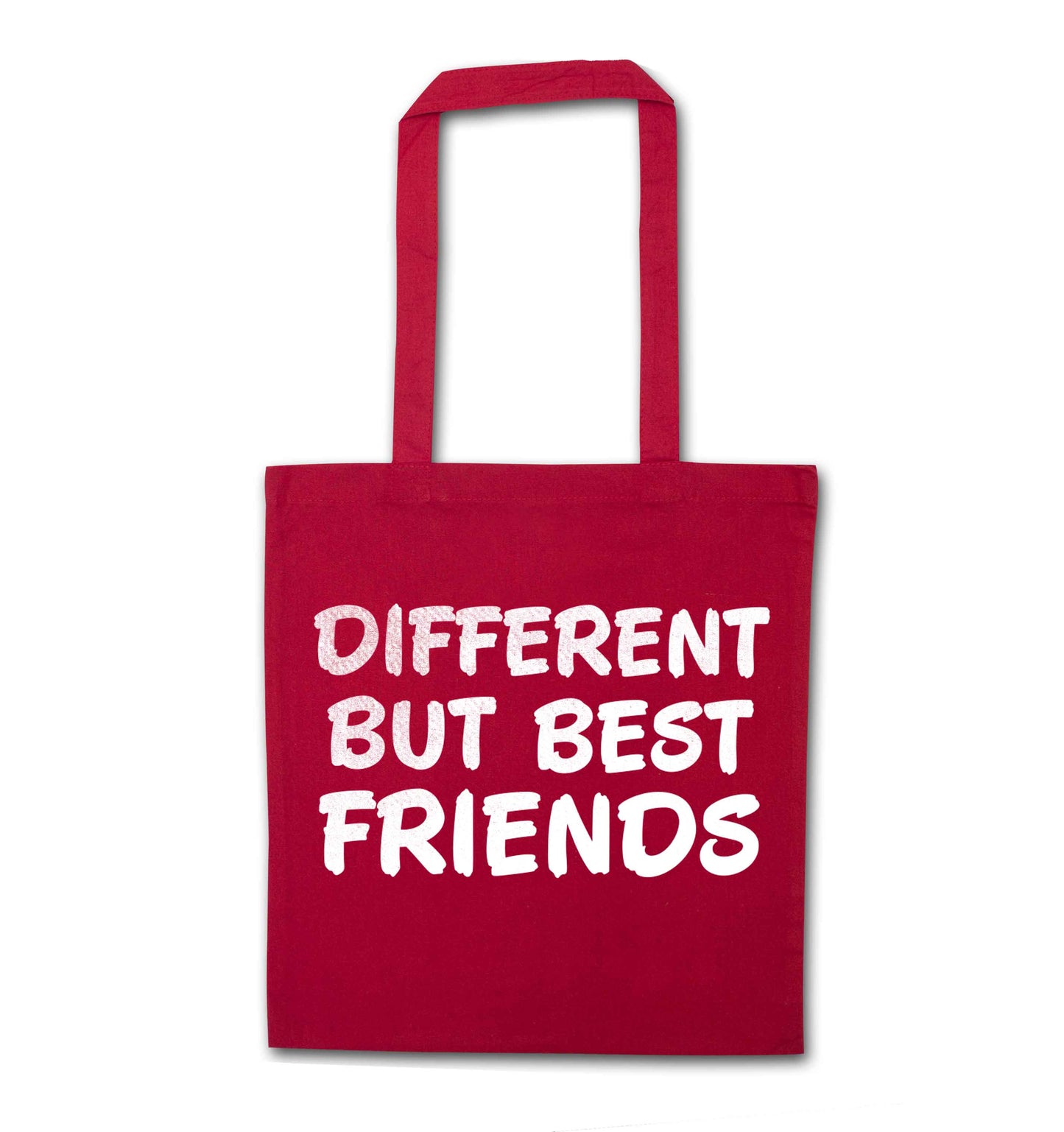 Different but best friends red tote bag