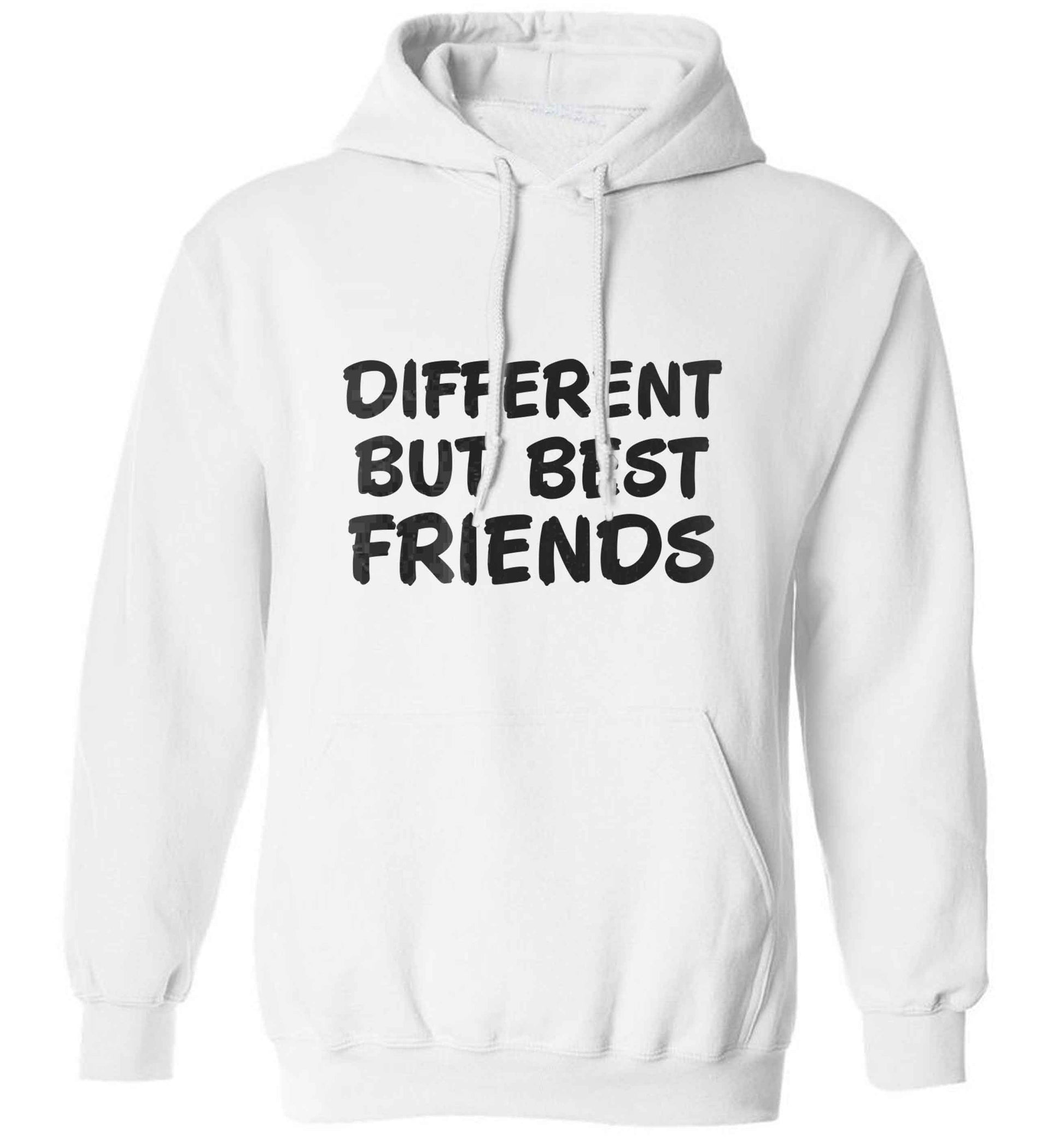 Different but best friends adults unisex white hoodie 2XL