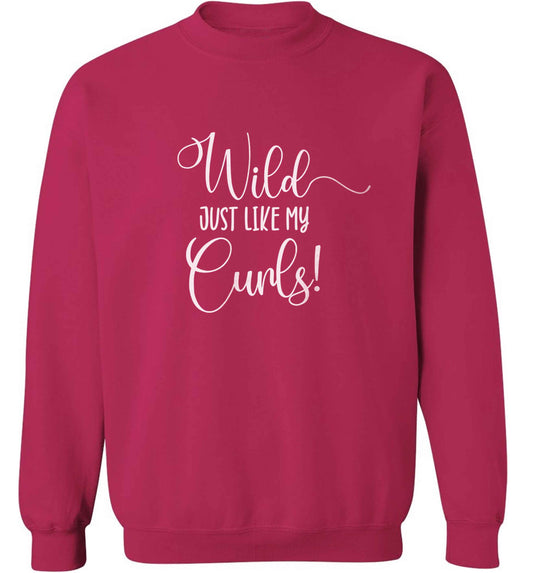 Wild just like my curls adult's unisex pink sweater 2XL