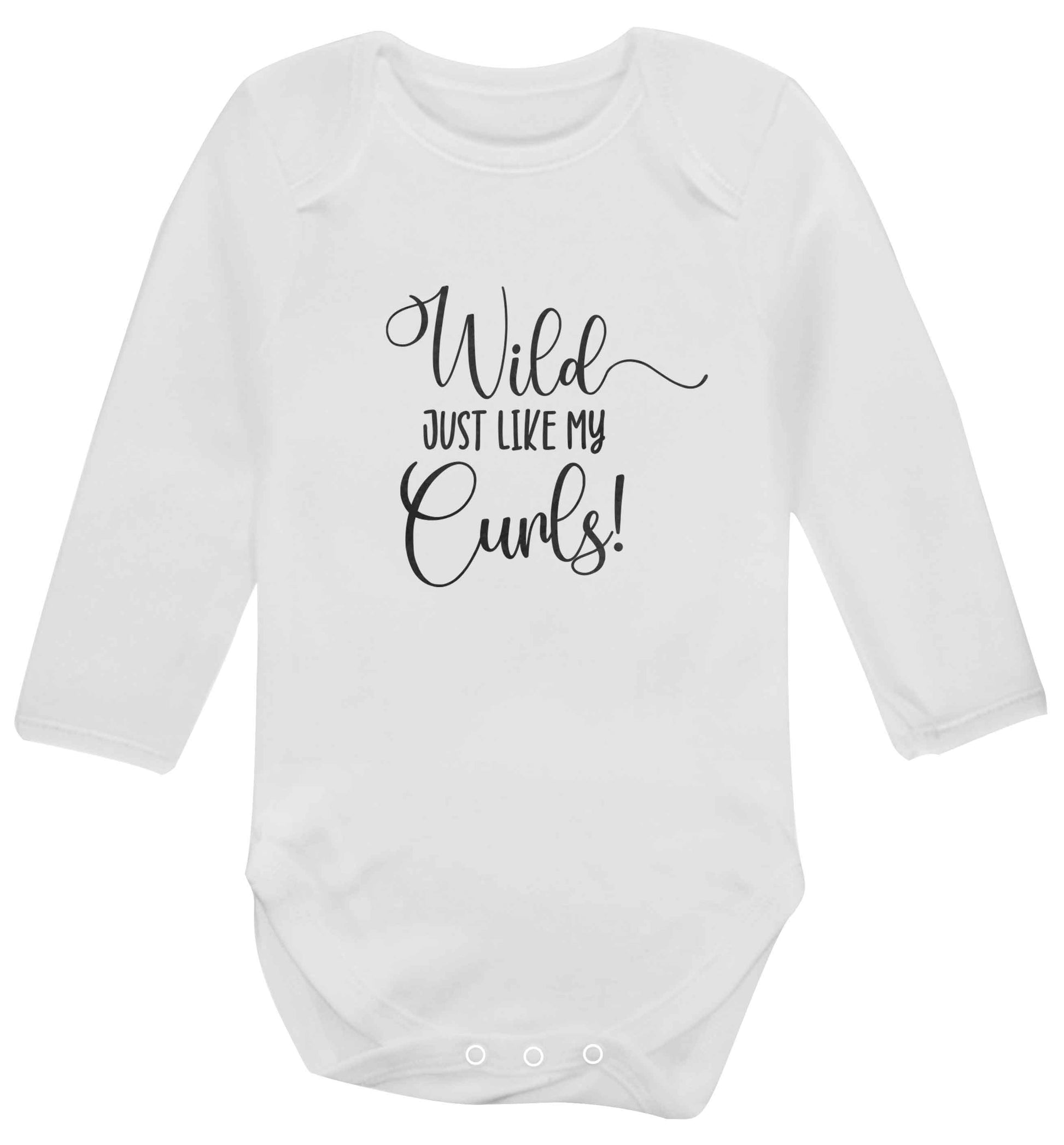Wild just like my curls baby vest long sleeved white 6-12 months