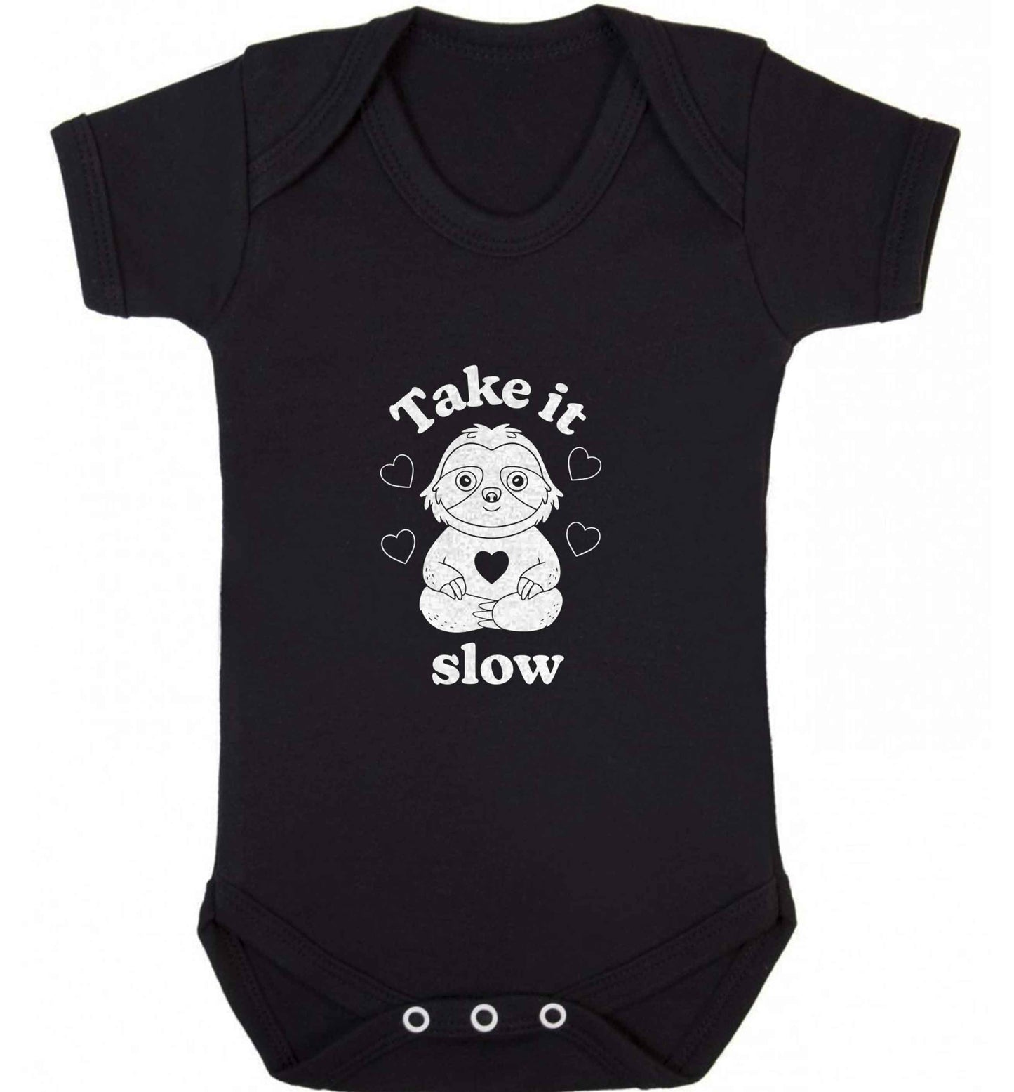 Take it slow baby vest black 18-24 months