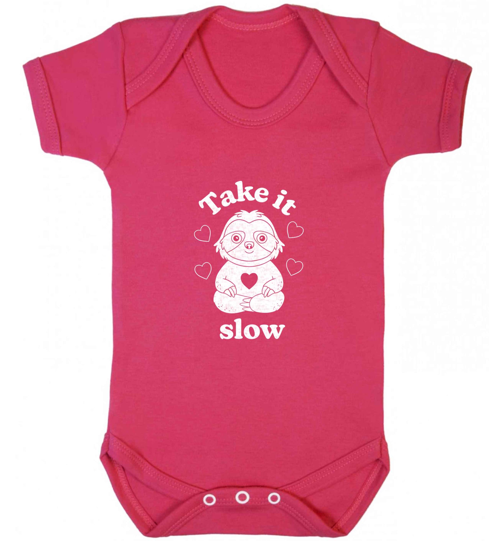 Take it slow baby vest dark pink 18-24 months