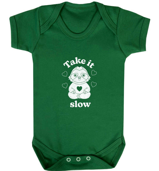 Take it slow baby vest green 18-24 months
