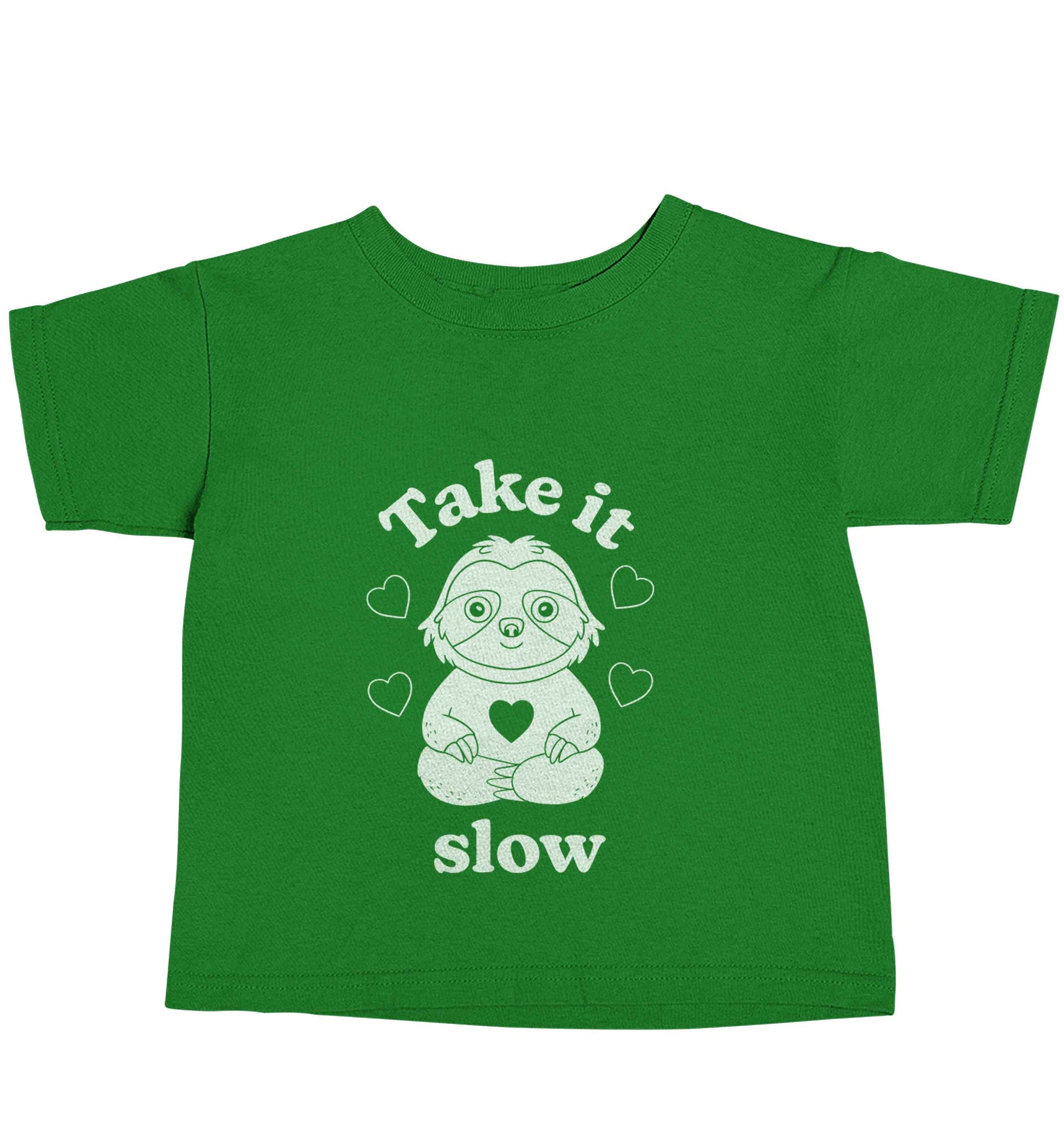 Take it slow green baby toddler Tshirt 2 Years