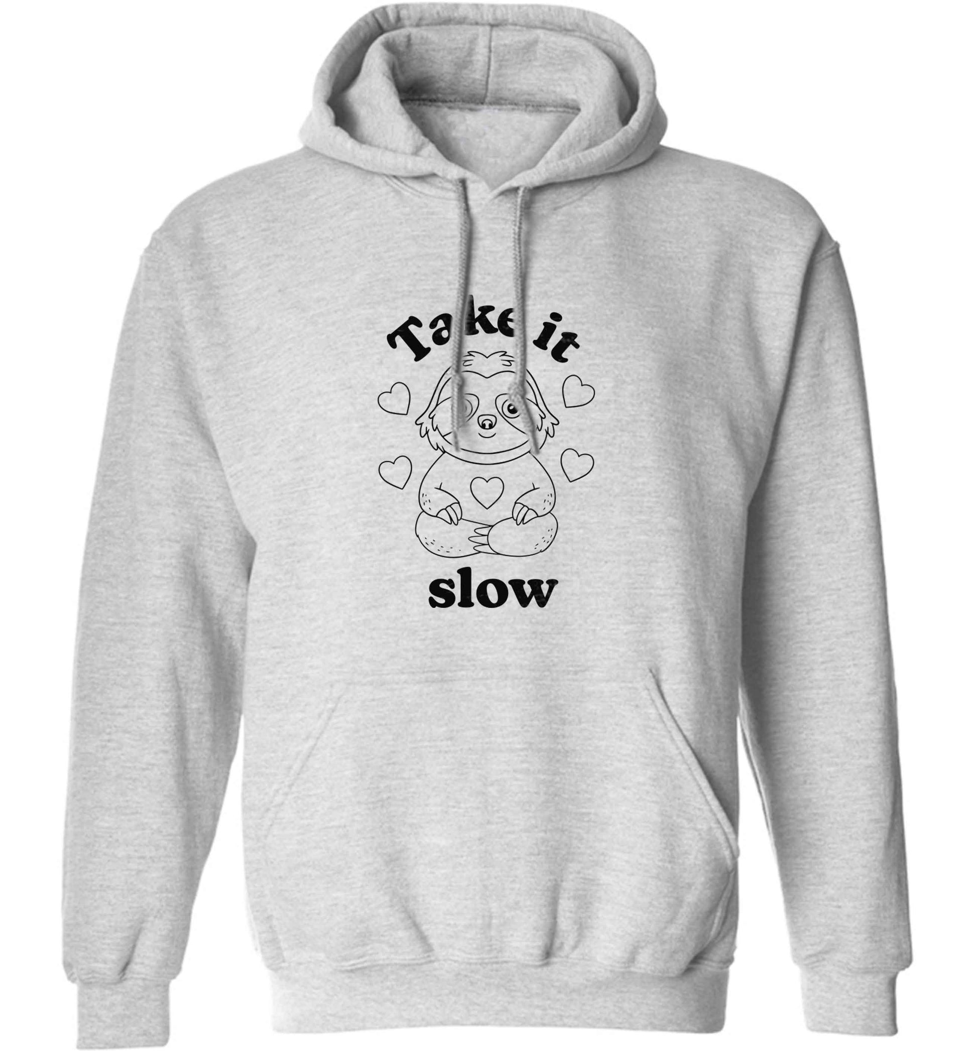 Take it slow adults unisex grey hoodie 2XL