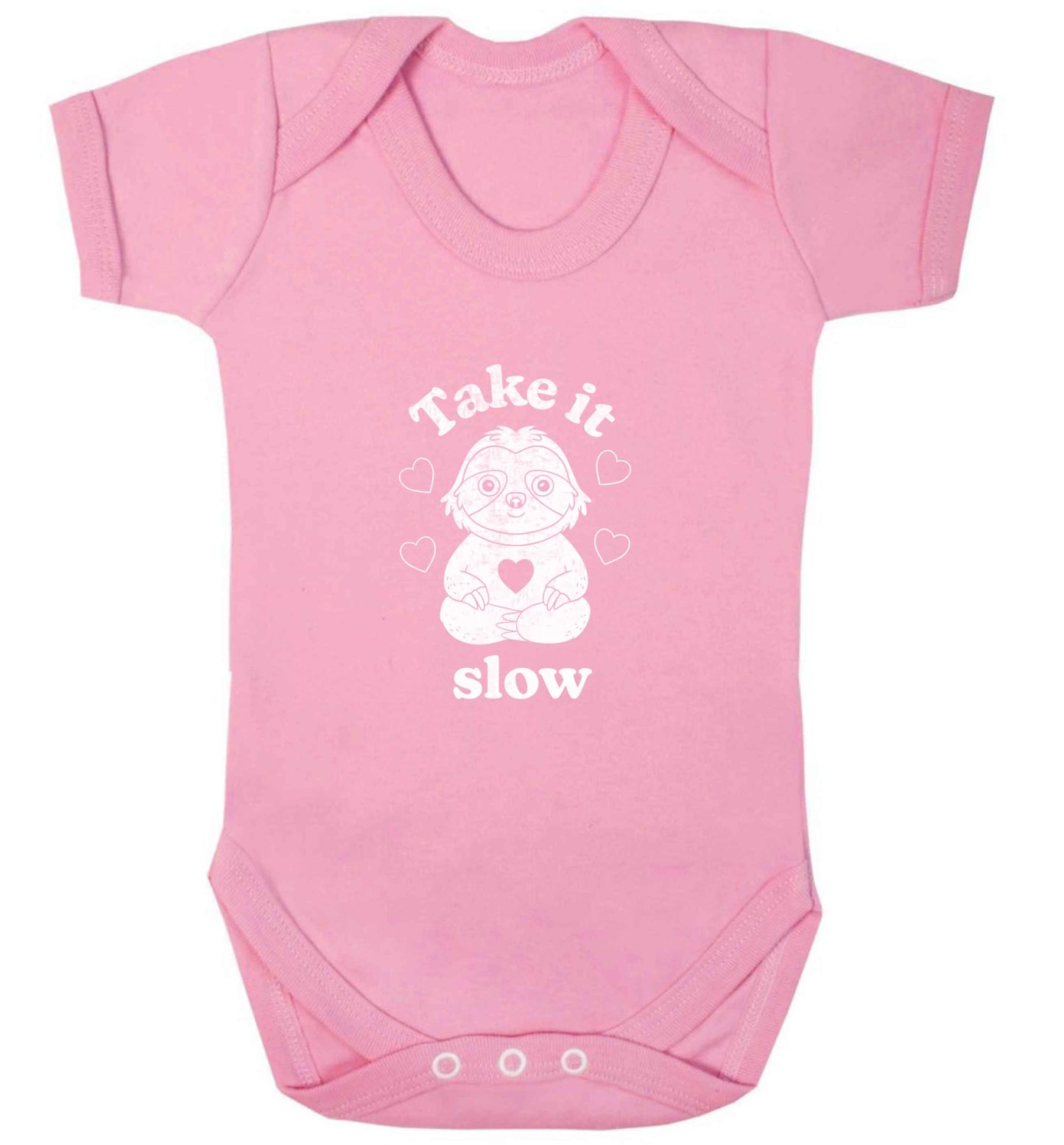 Take it slow baby vest pale pink 18-24 months