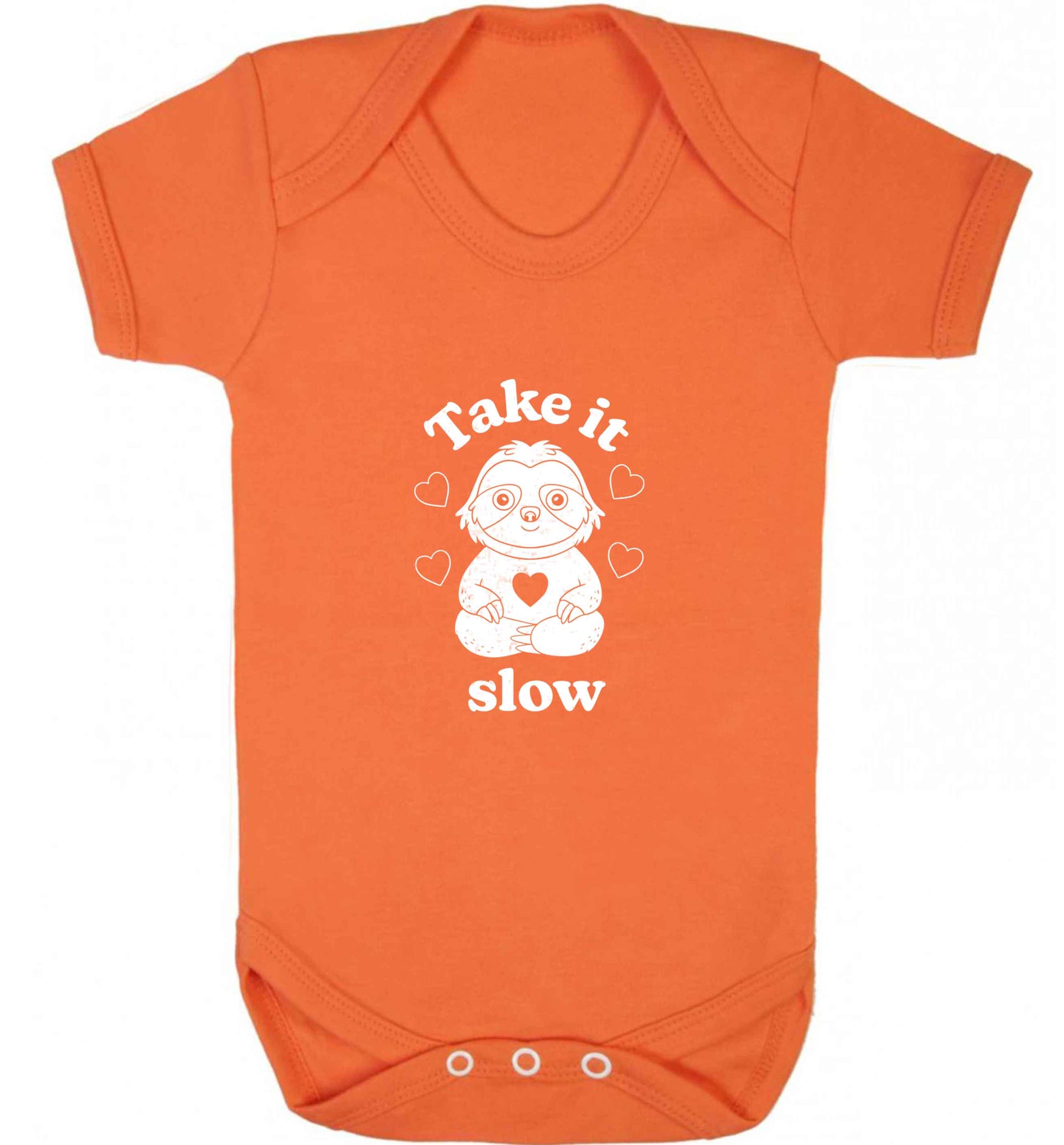 Take it slow baby vest orange 18-24 months