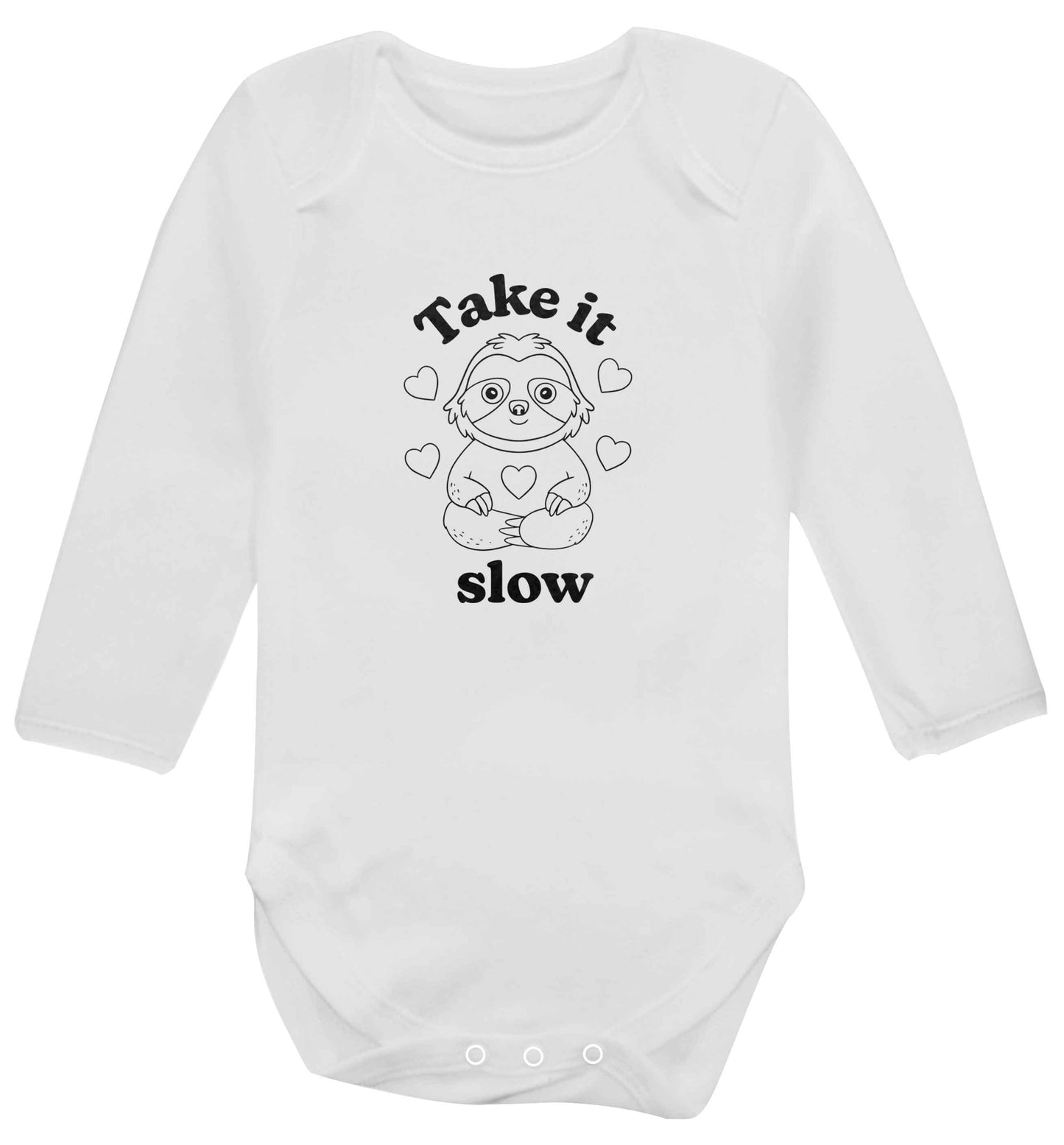 Take it slow baby vest long sleeved white 6-12 months