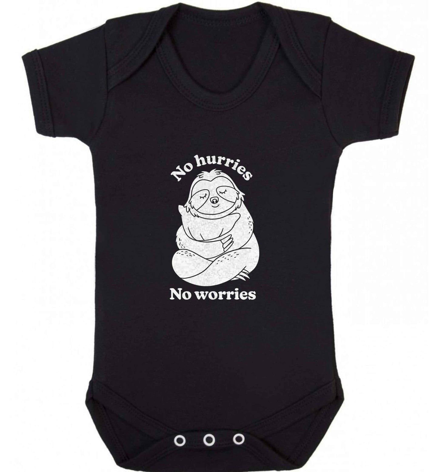 No hurries no worries baby vest black 18-24 months