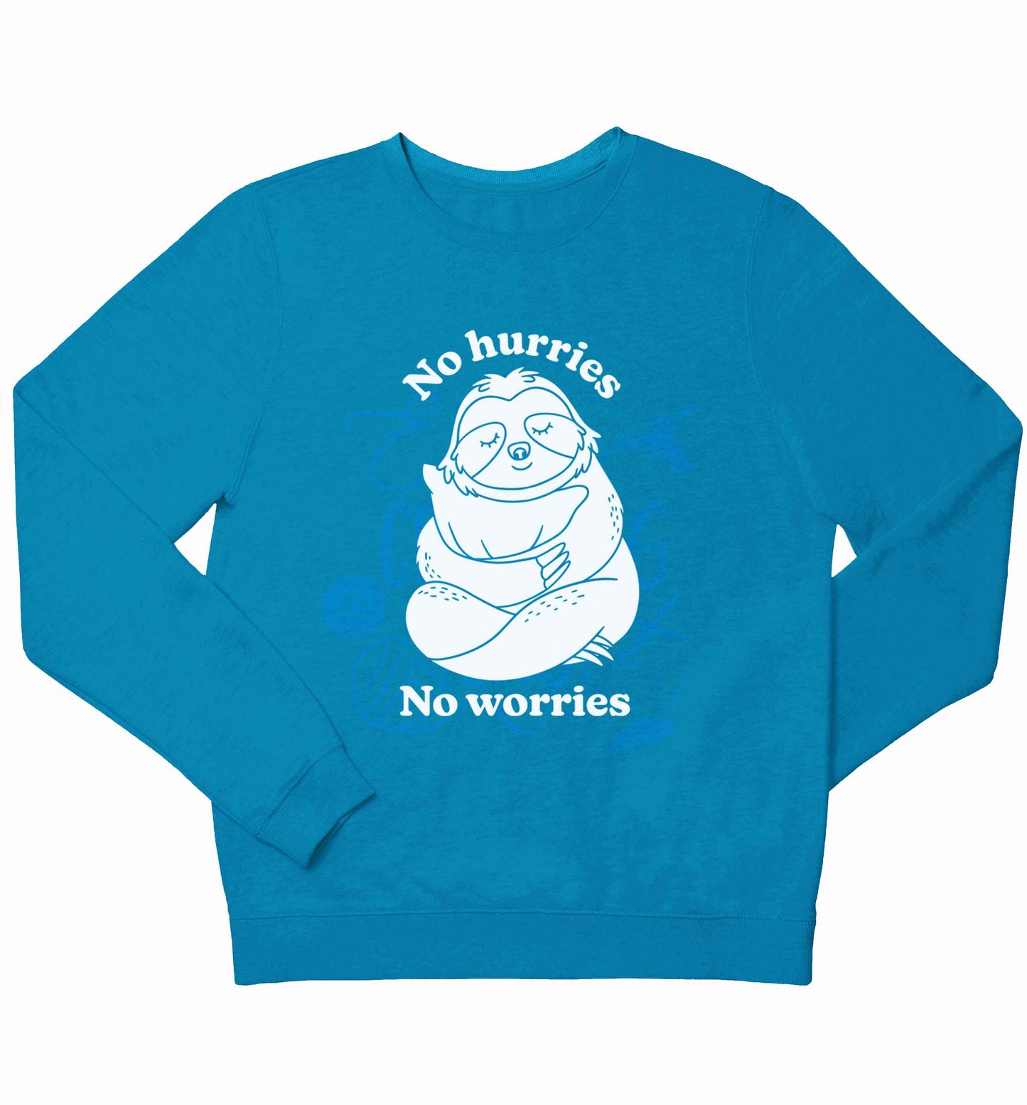 No hurries no worries children's blue sweater 12-13 Years
