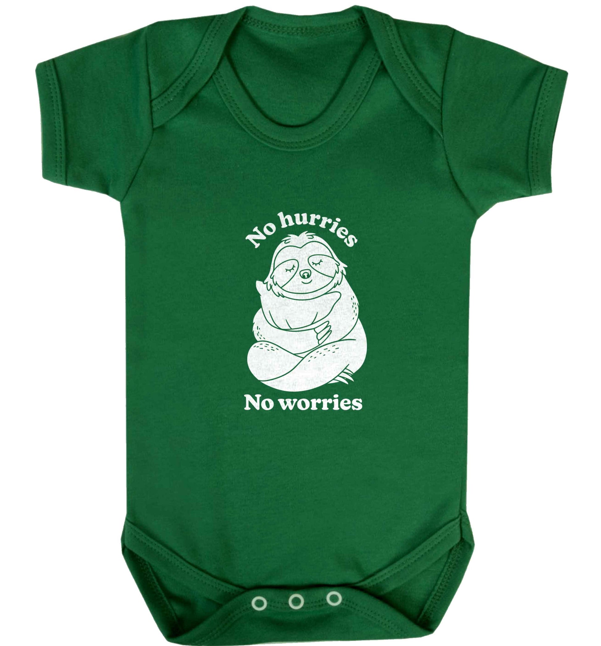 No hurries no worries baby vest green 18-24 months