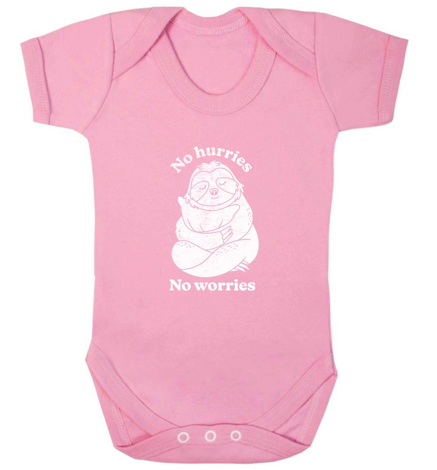 No hurries no worries baby vest pale pink 18-24 months