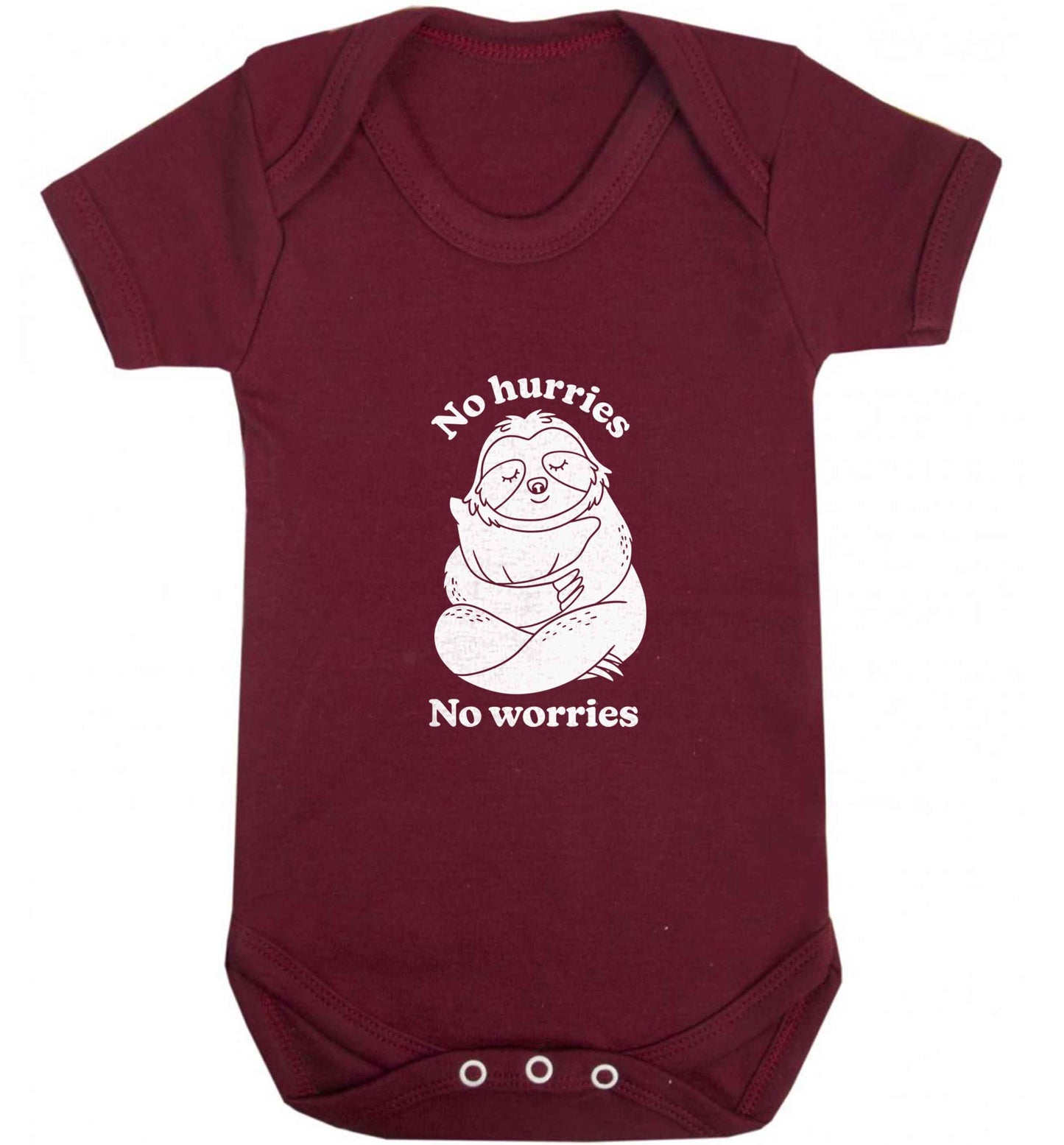 No hurries no worries baby vest maroon 18-24 months