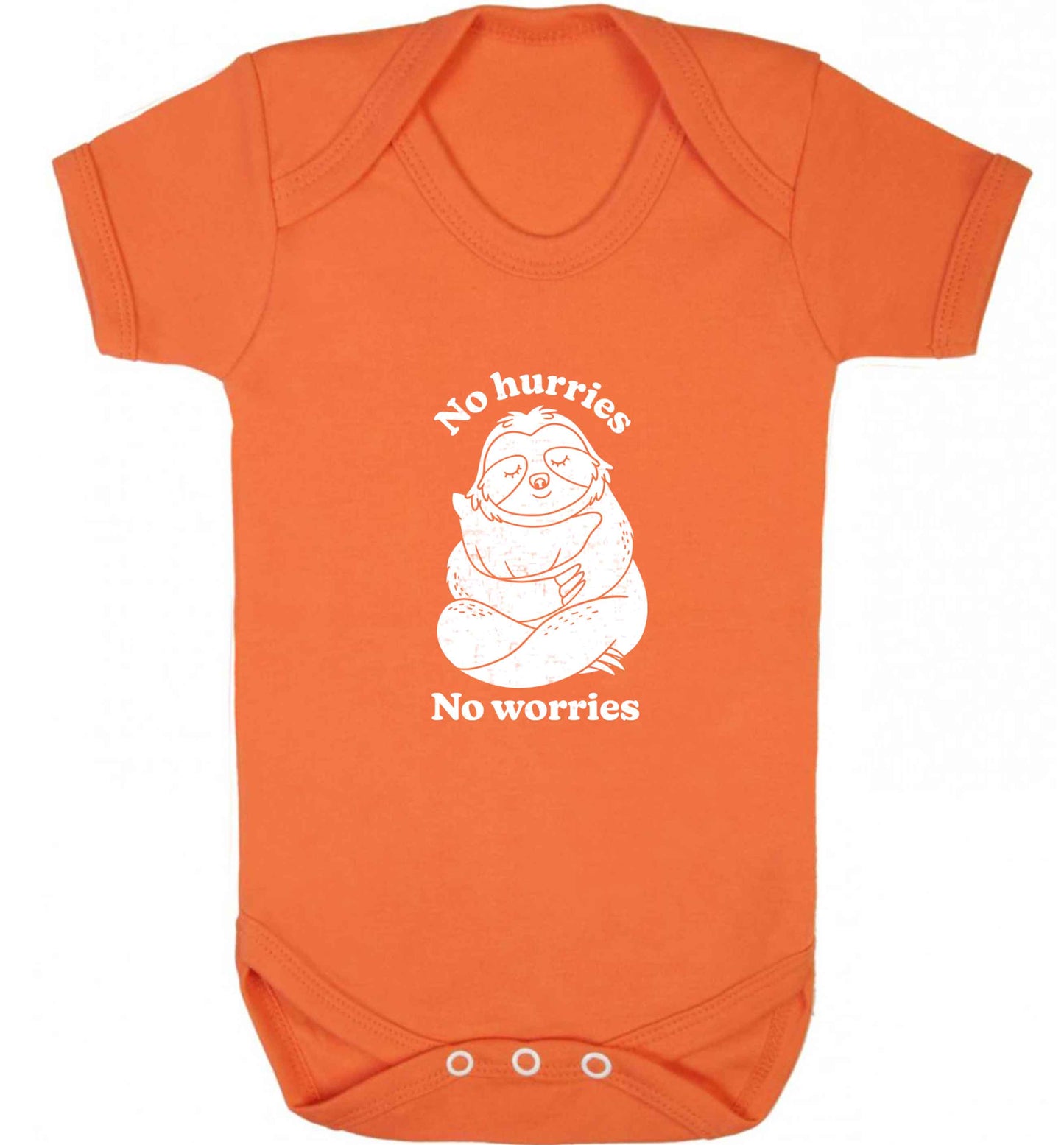 No hurries no worries baby vest orange 18-24 months