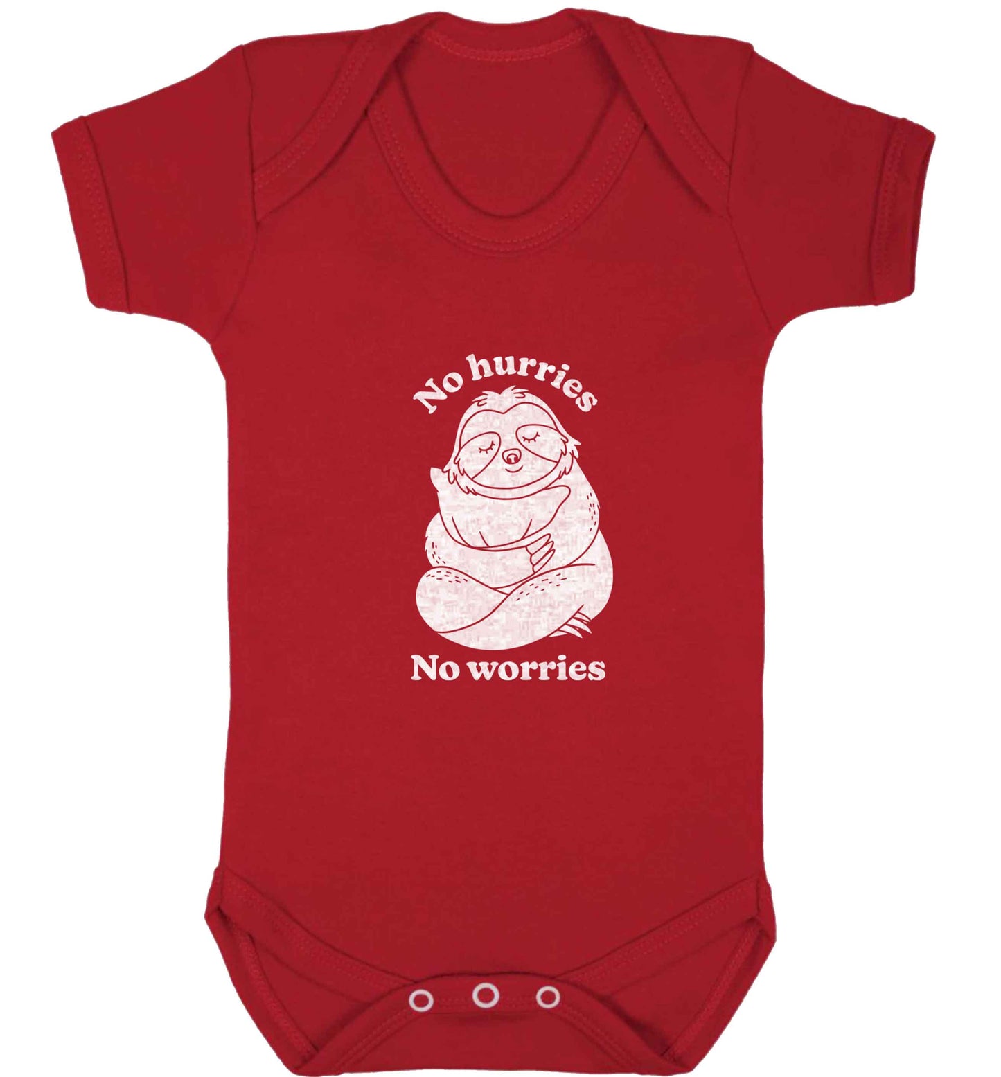 No hurries no worries baby vest red 18-24 months