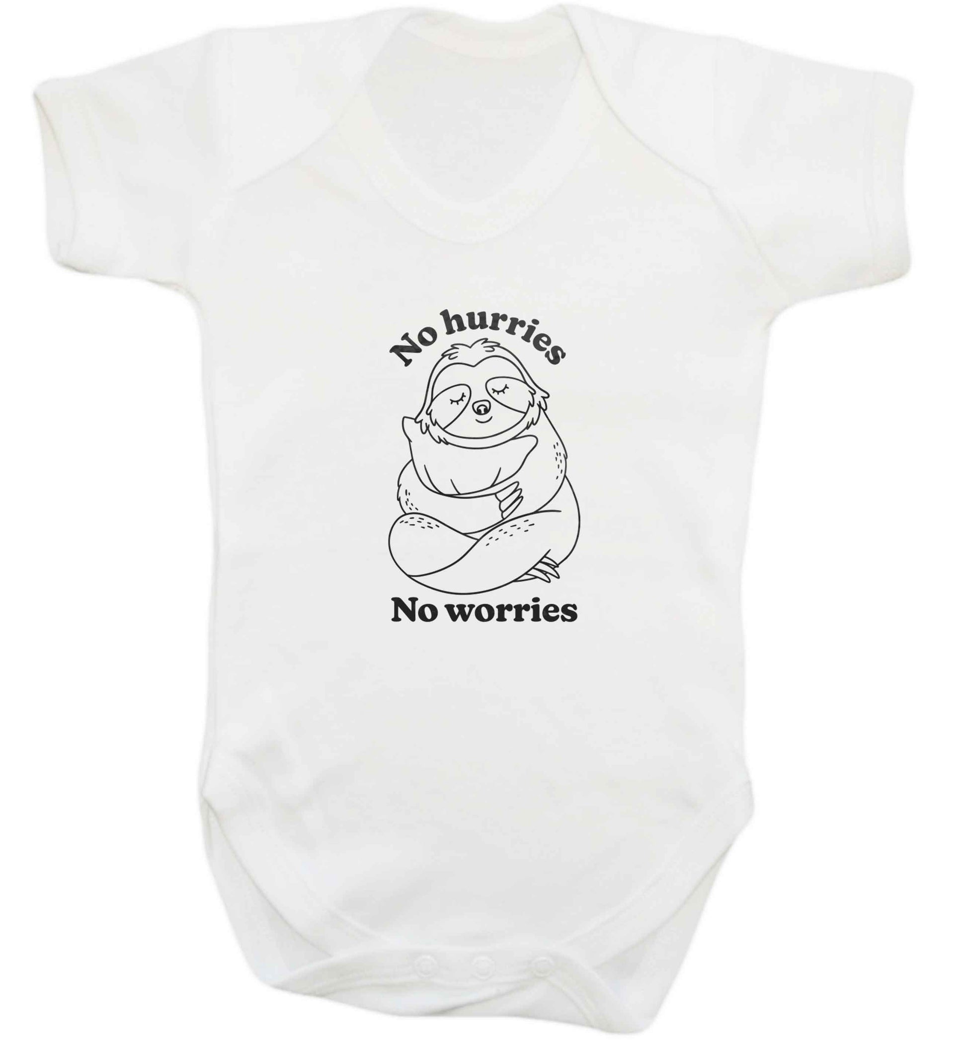 No hurries no worries baby vest white 18-24 months