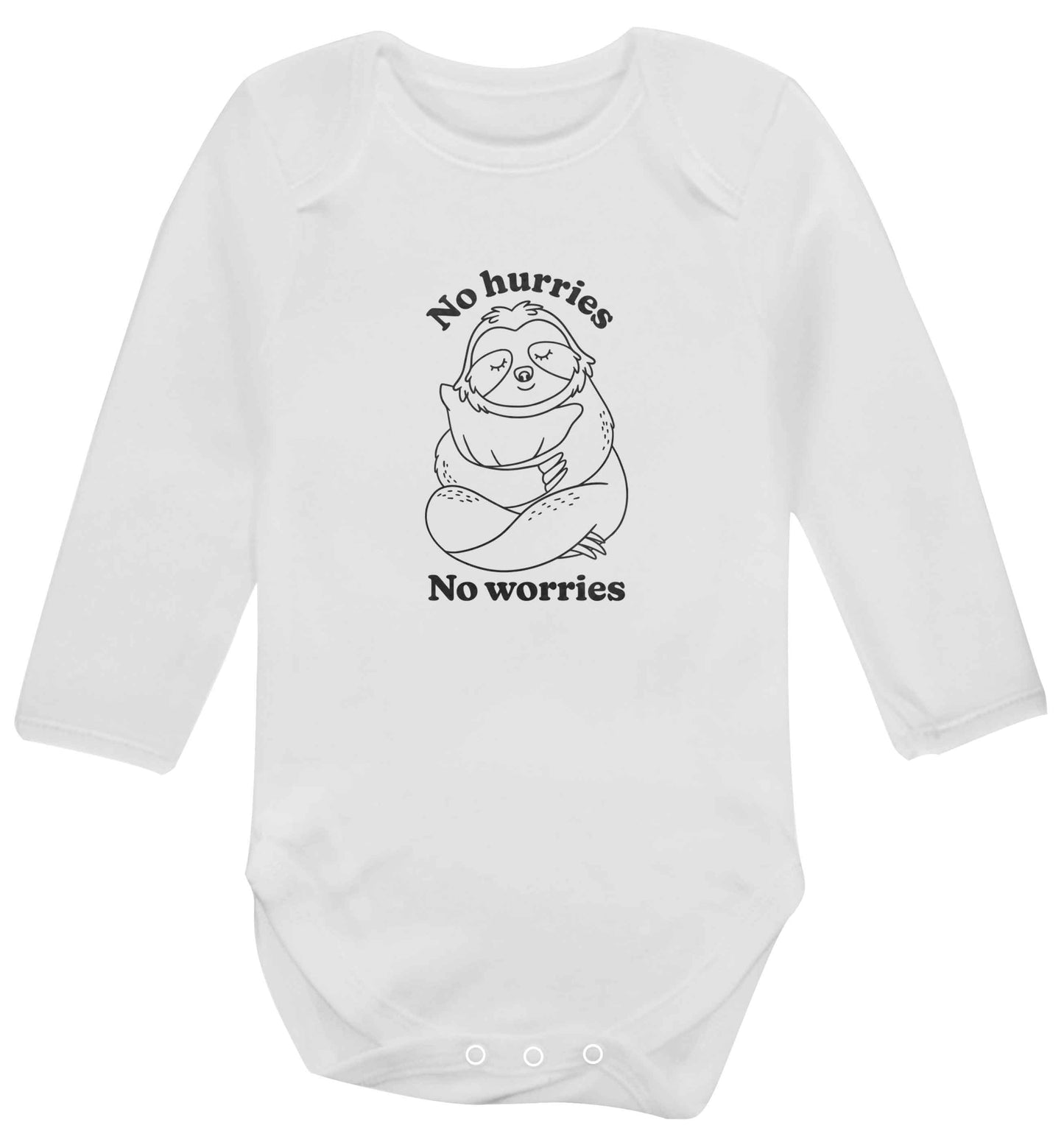 No hurries no worries baby vest long sleeved white 6-12 months