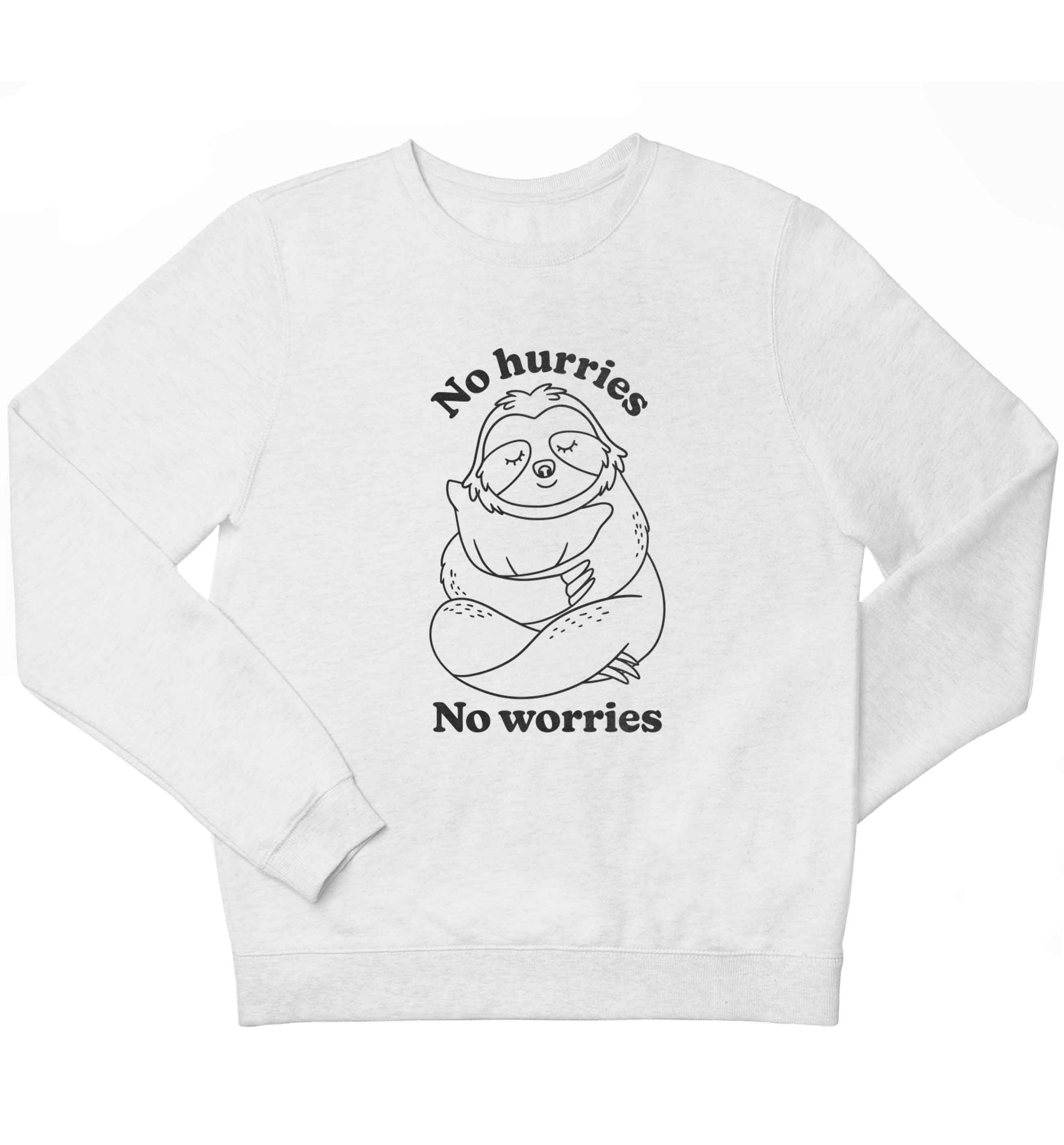 No hurries no worries children's white sweater 12-13 Years