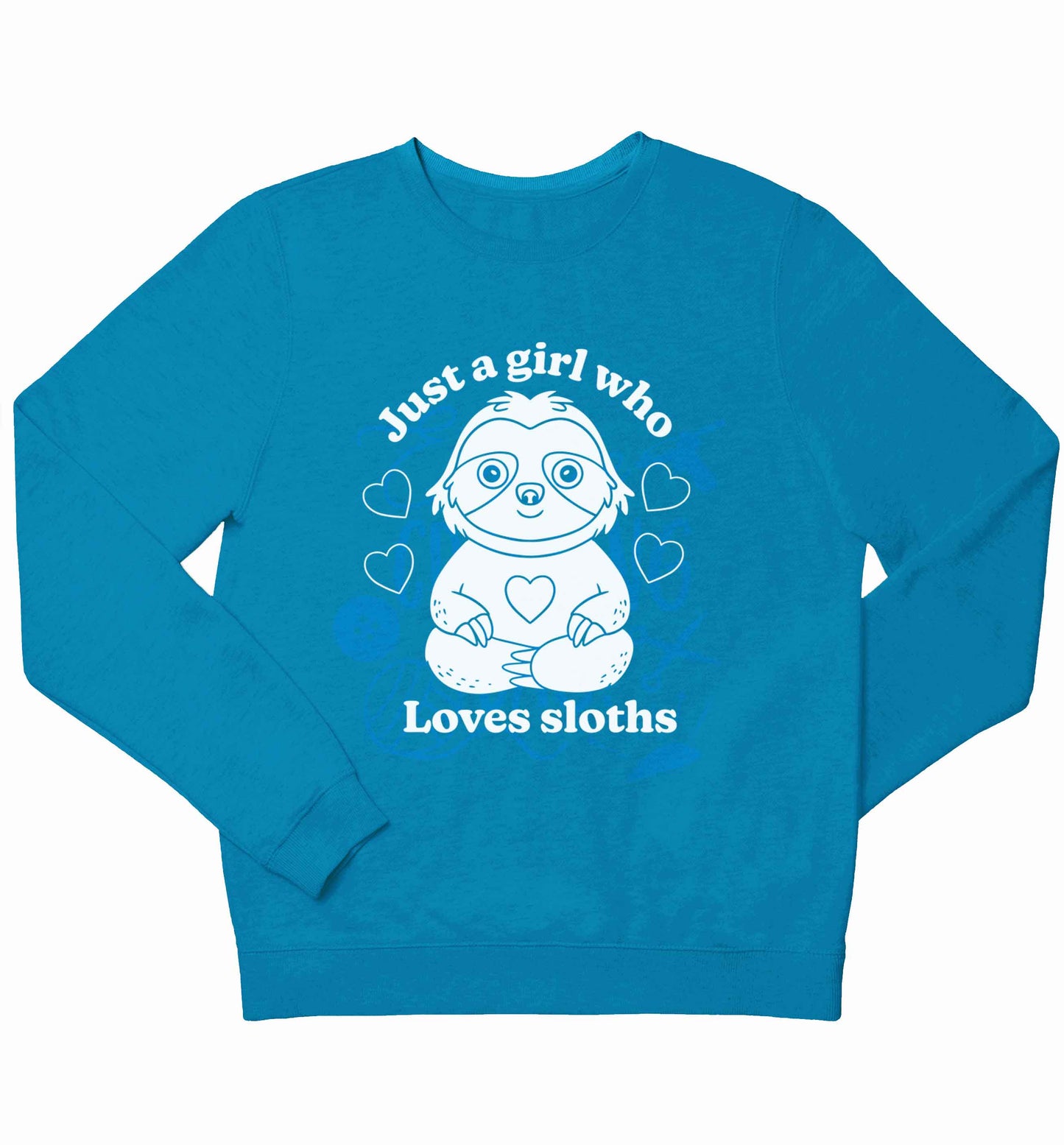 Just a girl who loves sloths children's blue sweater 12-13 Years