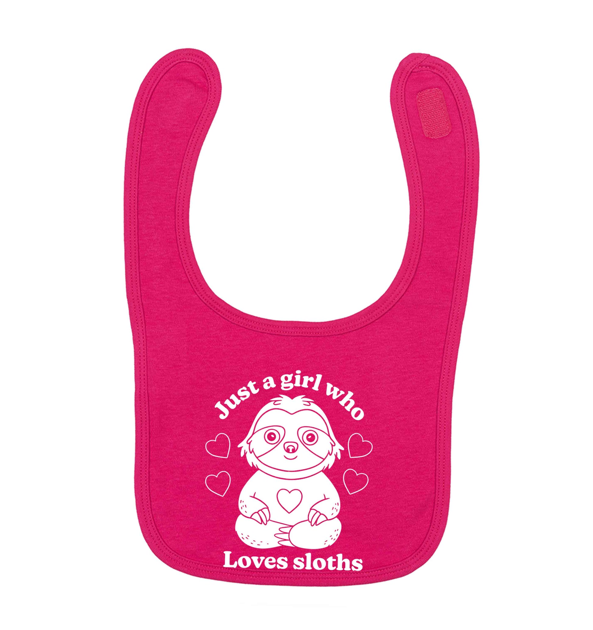 Just a girl who loves sloths dark pink baby bib