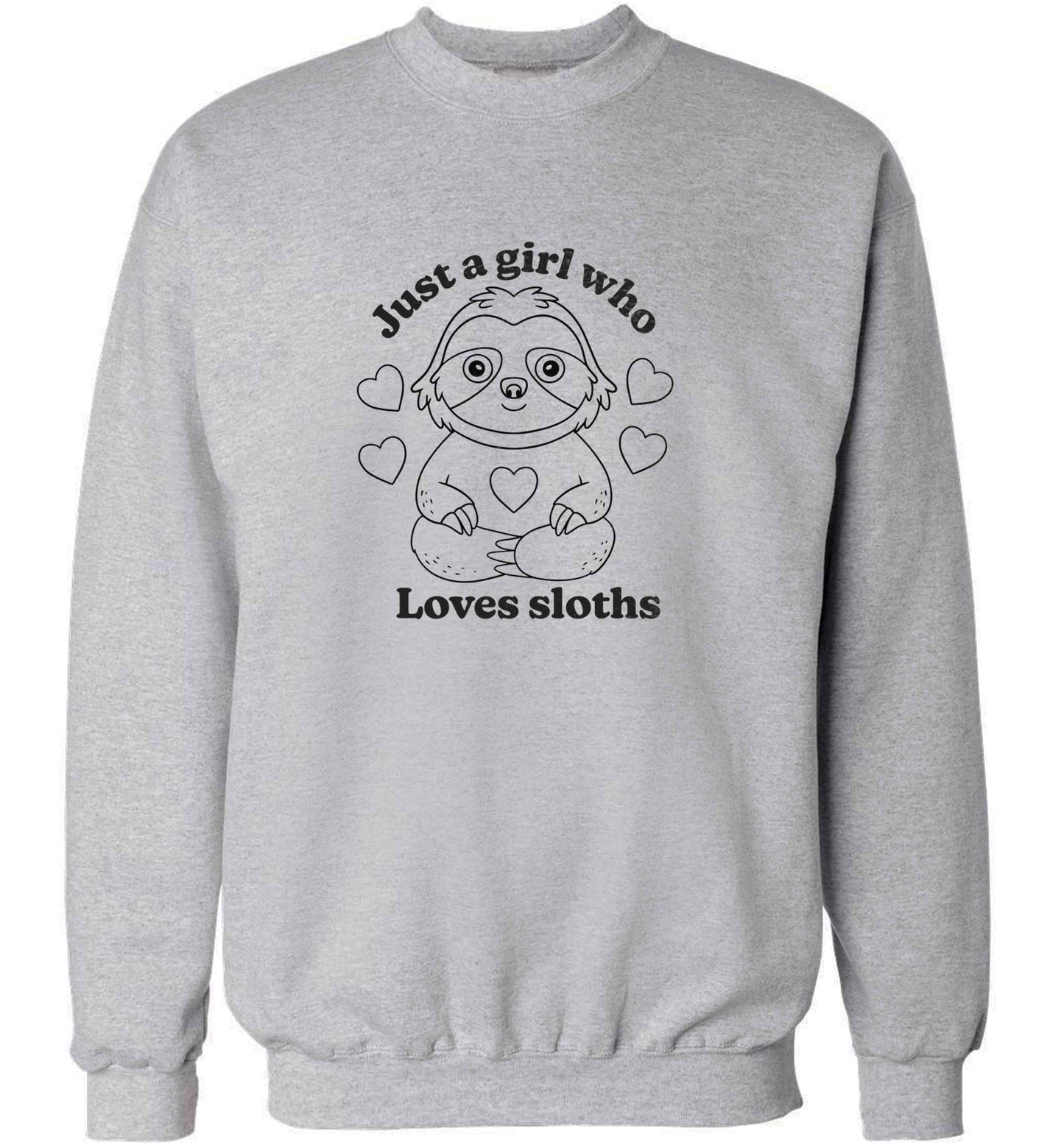 Just a girl who loves sloths adult's unisex grey sweater 2XL