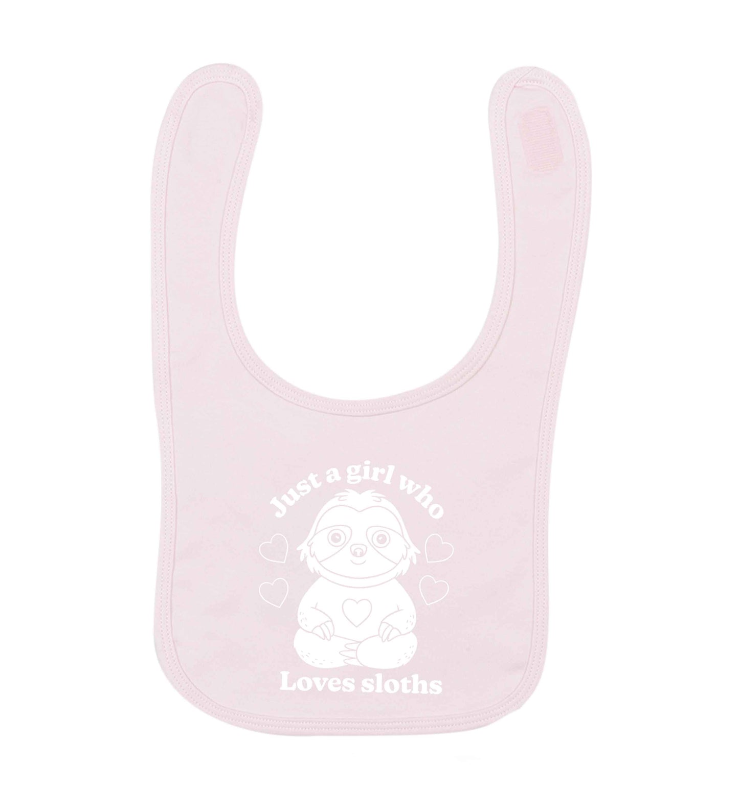 Just a girl who loves sloths pale pink baby bib