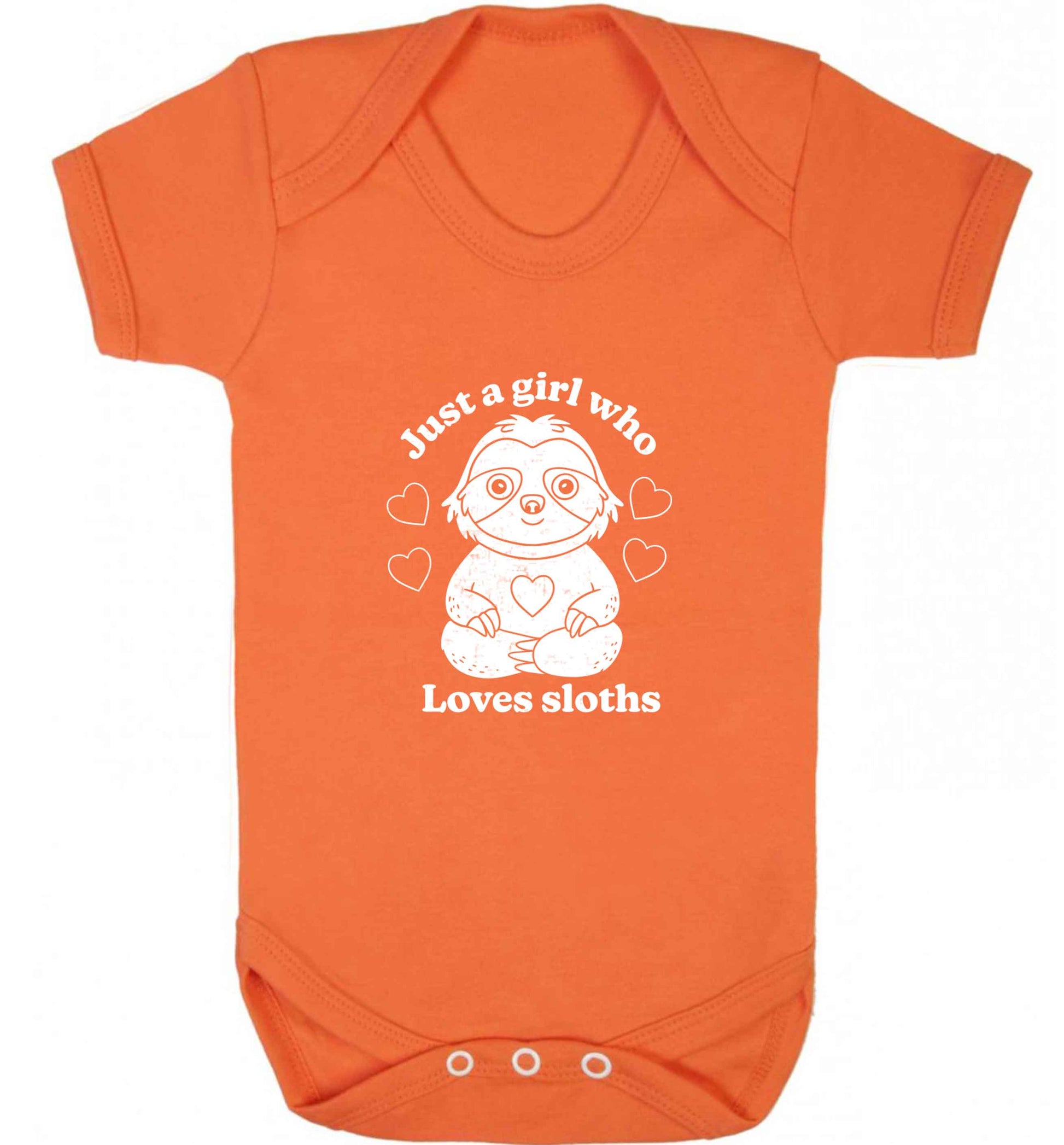 Just a girl who loves sloths baby vest orange 18-24 months