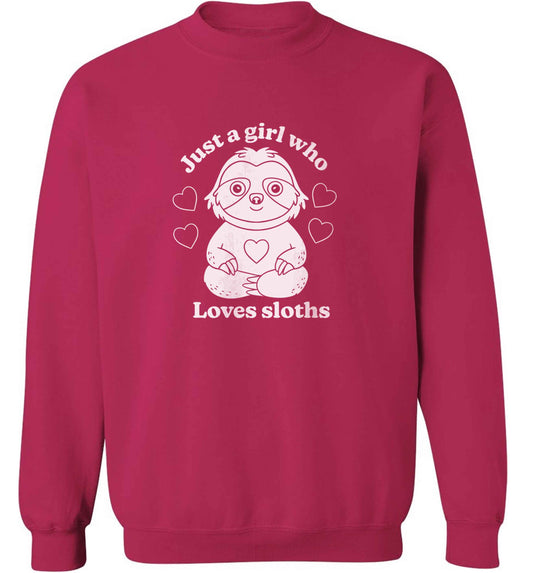 Just a girl who loves sloths adult's unisex pink sweater 2XL