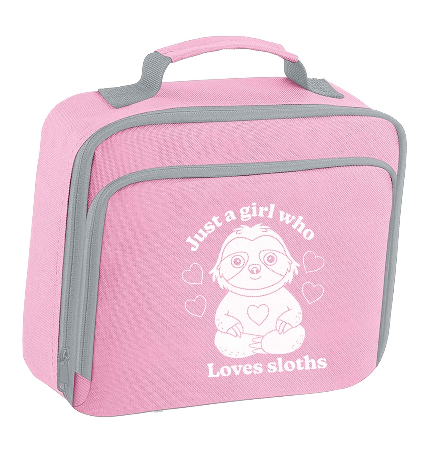 Just a girl who loves sloths insulated pink lunch bag cooler