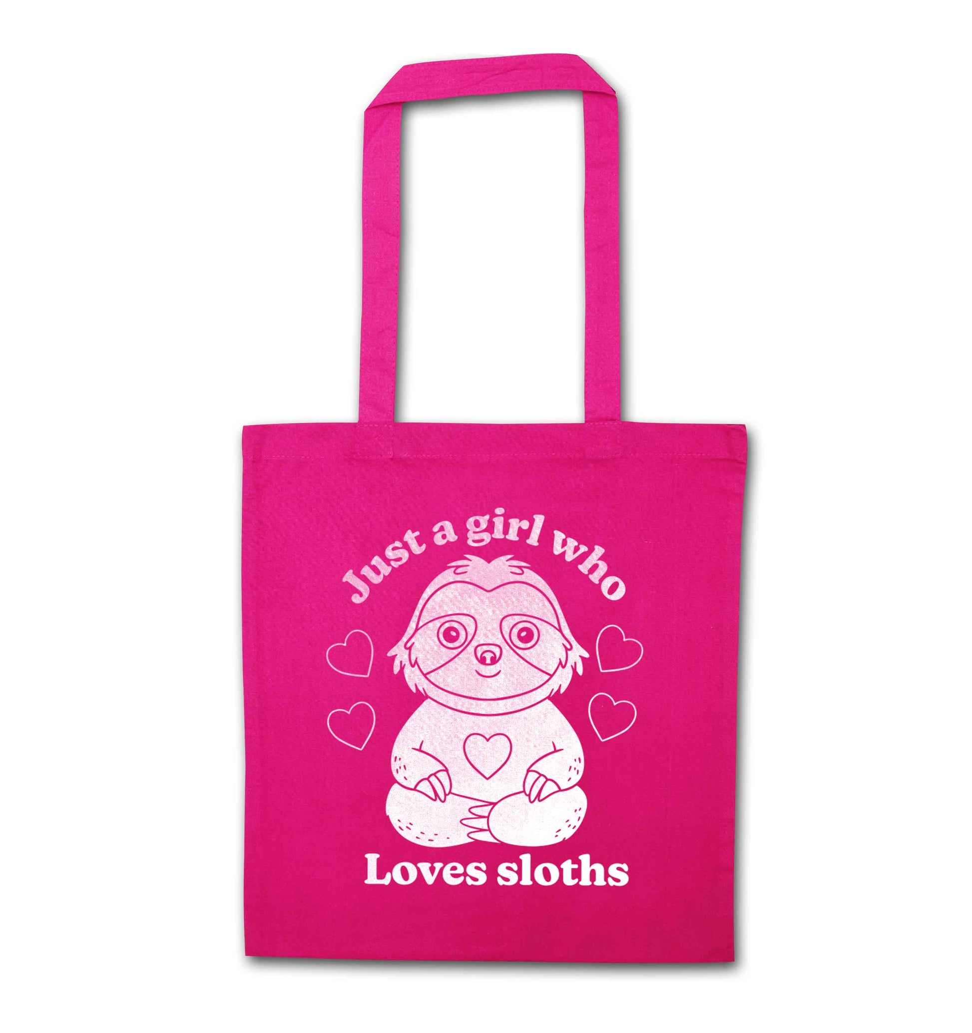 Just a girl who loves sloths pink tote bag