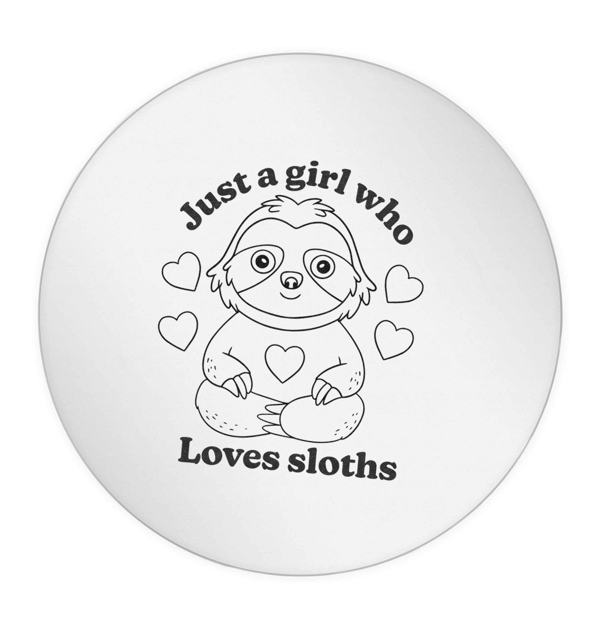 Just a girl who loves sloths 24 @ 45mm matt circle stickers