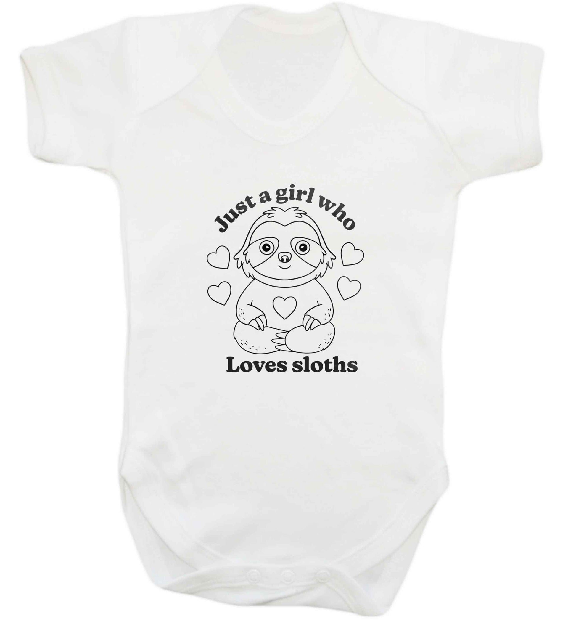Just a girl who loves sloths baby vest white 18-24 months