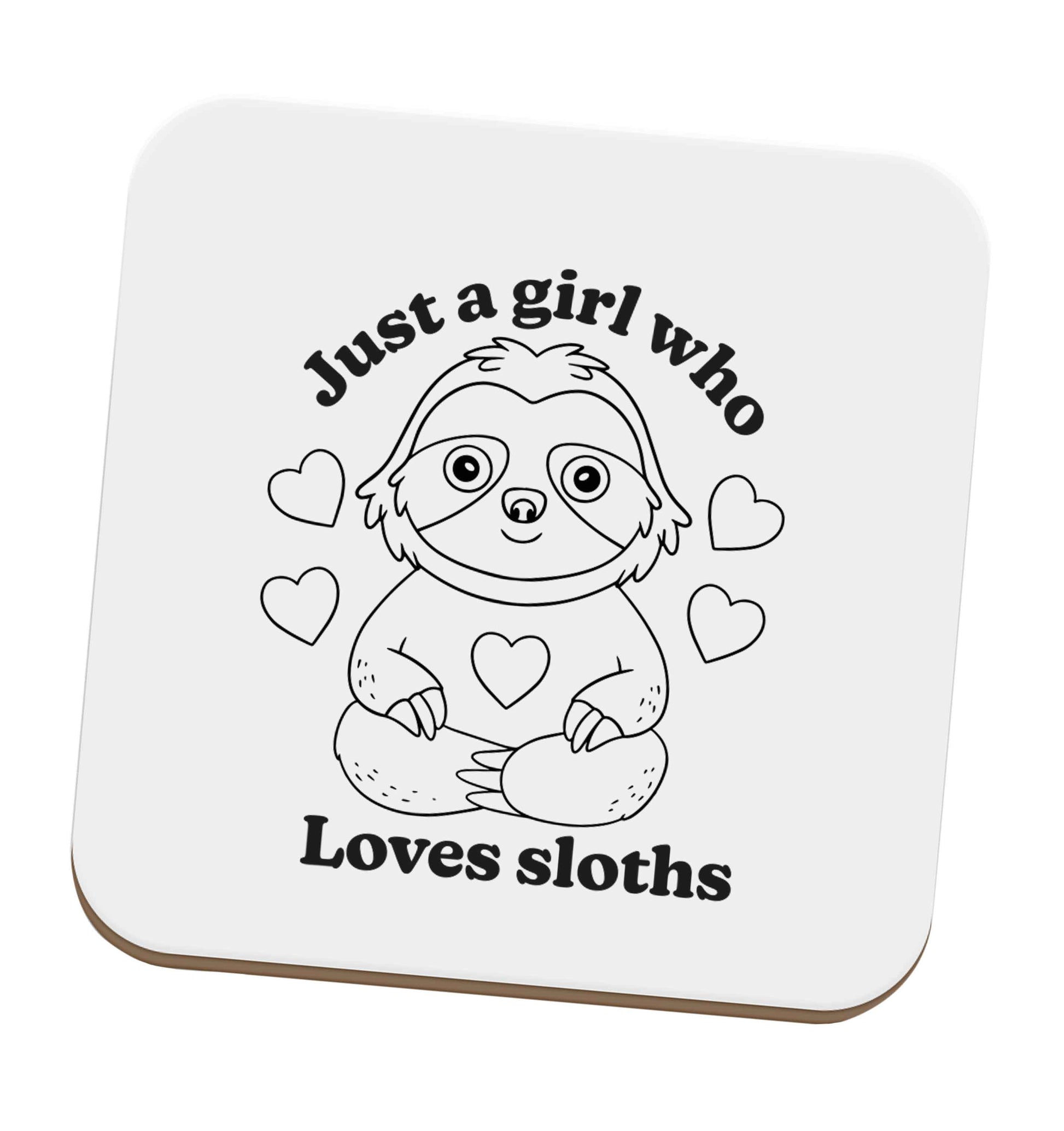 Just a girl who loves sloths set of four coasters