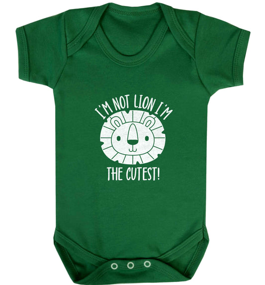 I'm not lion I'm the cutest baby vest green 18-24 months