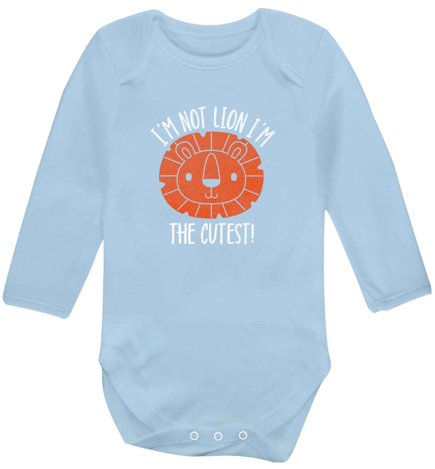 I'm not lion I'm the cutest baby vest long sleeved pale blue 6-12 months