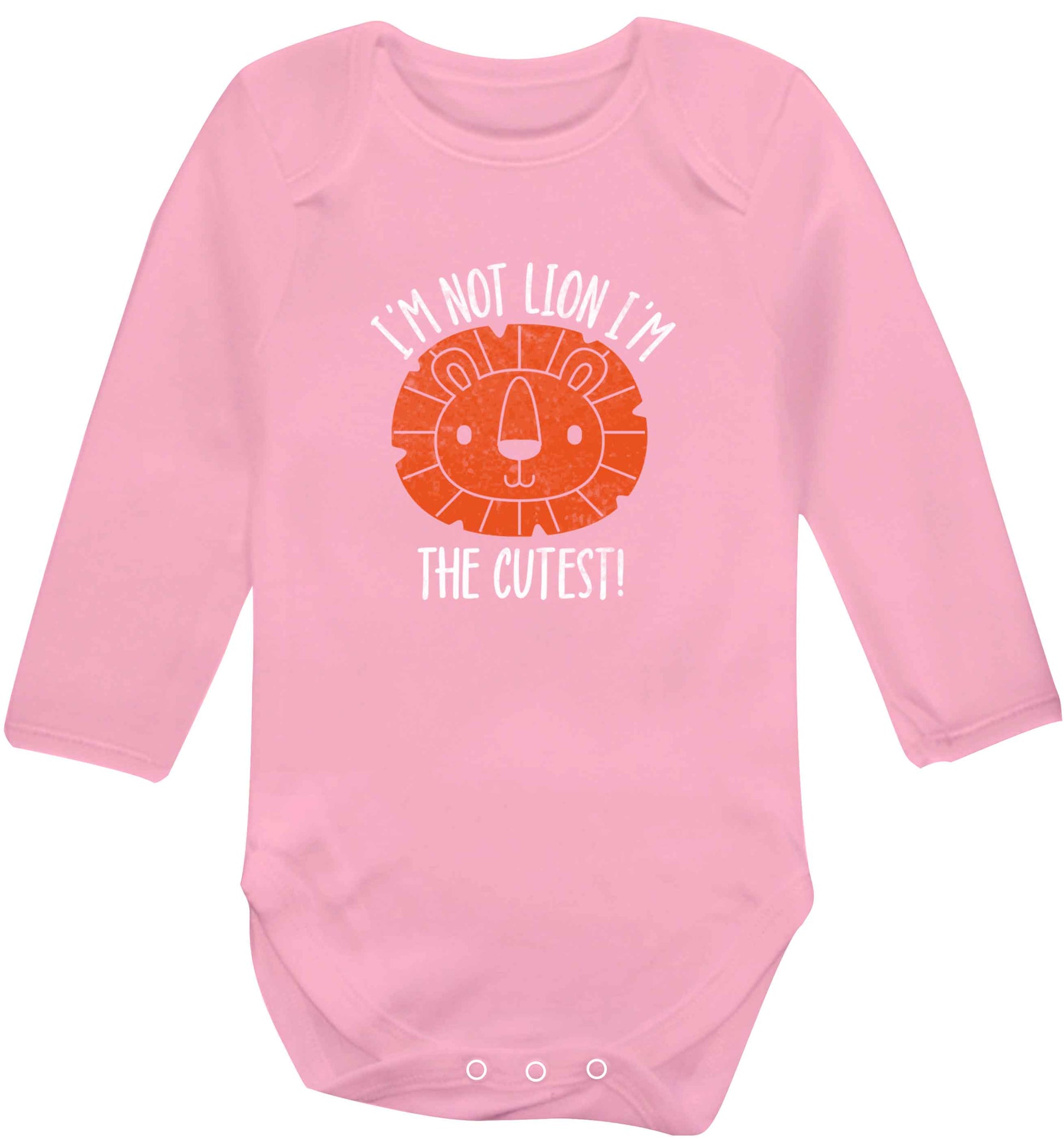 I'm not lion I'm the cutest baby vest long sleeved pale pink 6-12 months