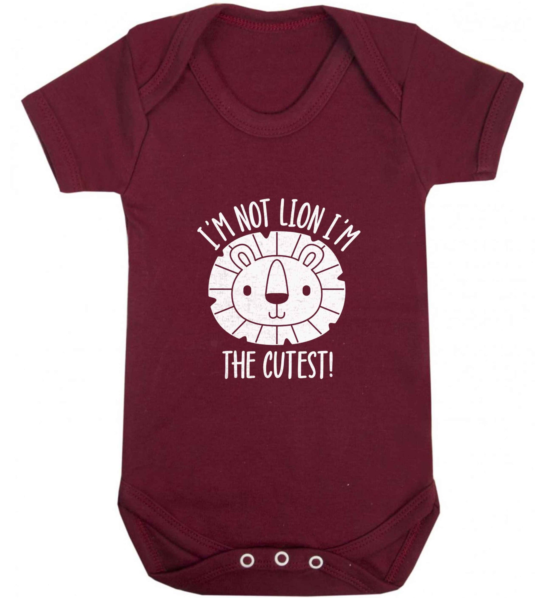 I'm not lion I'm the cutest baby vest maroon 18-24 months