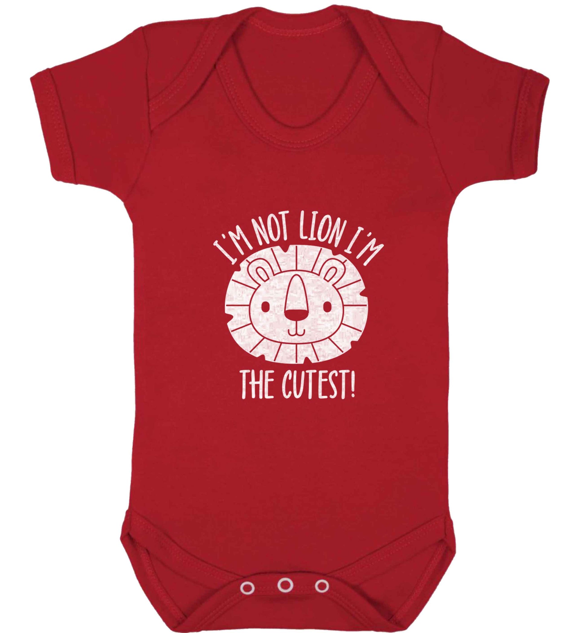 I'm not lion I'm the cutest baby vest red 18-24 months