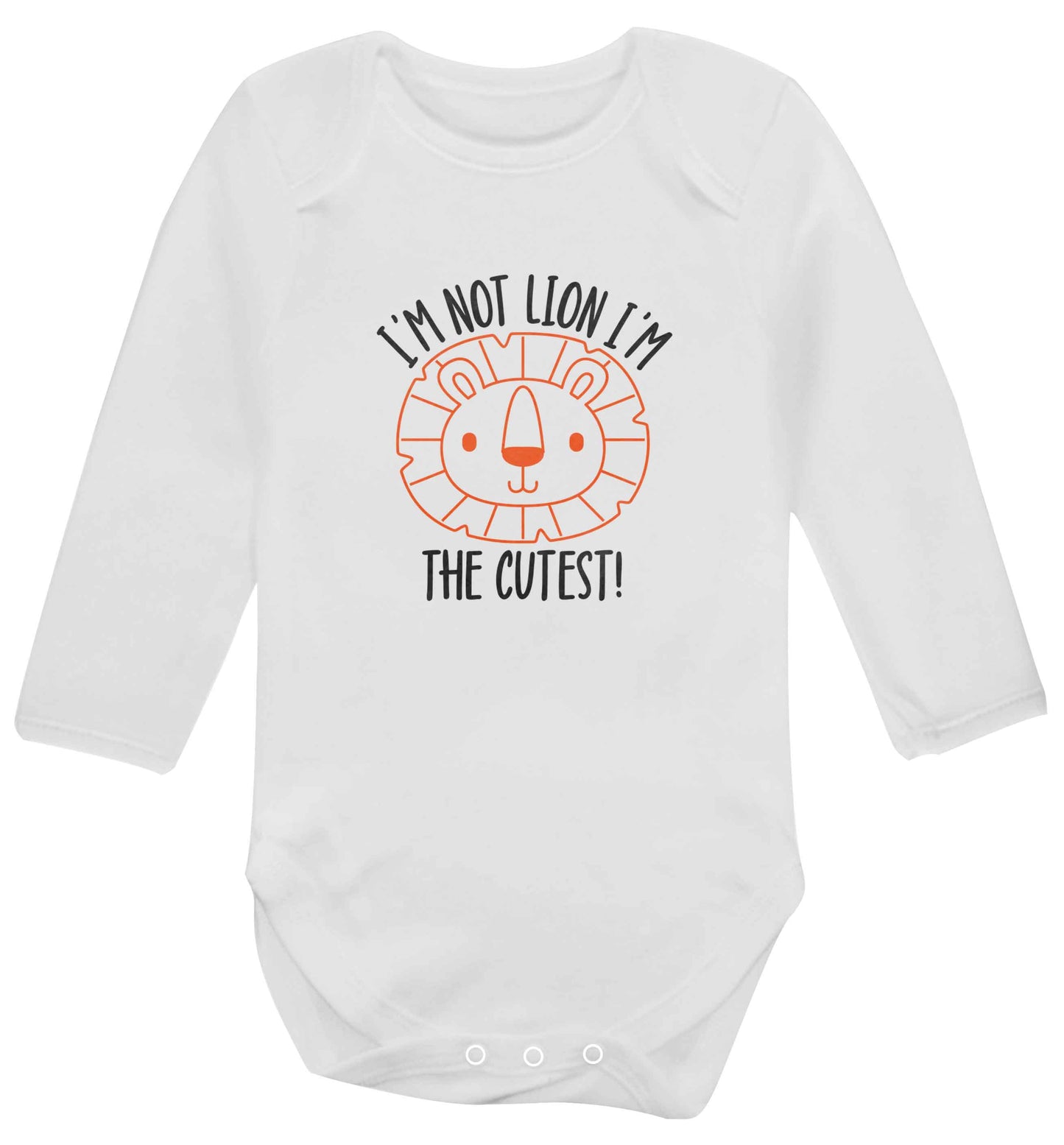 I'm not lion I'm the cutest baby vest long sleeved white 6-12 months