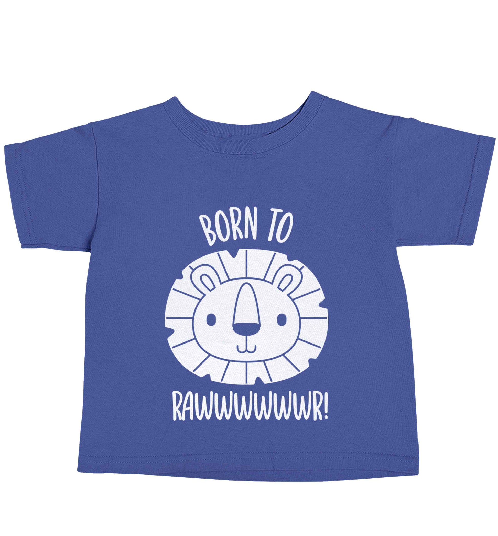 Born to rawr blue baby toddler Tshirt 2 Years